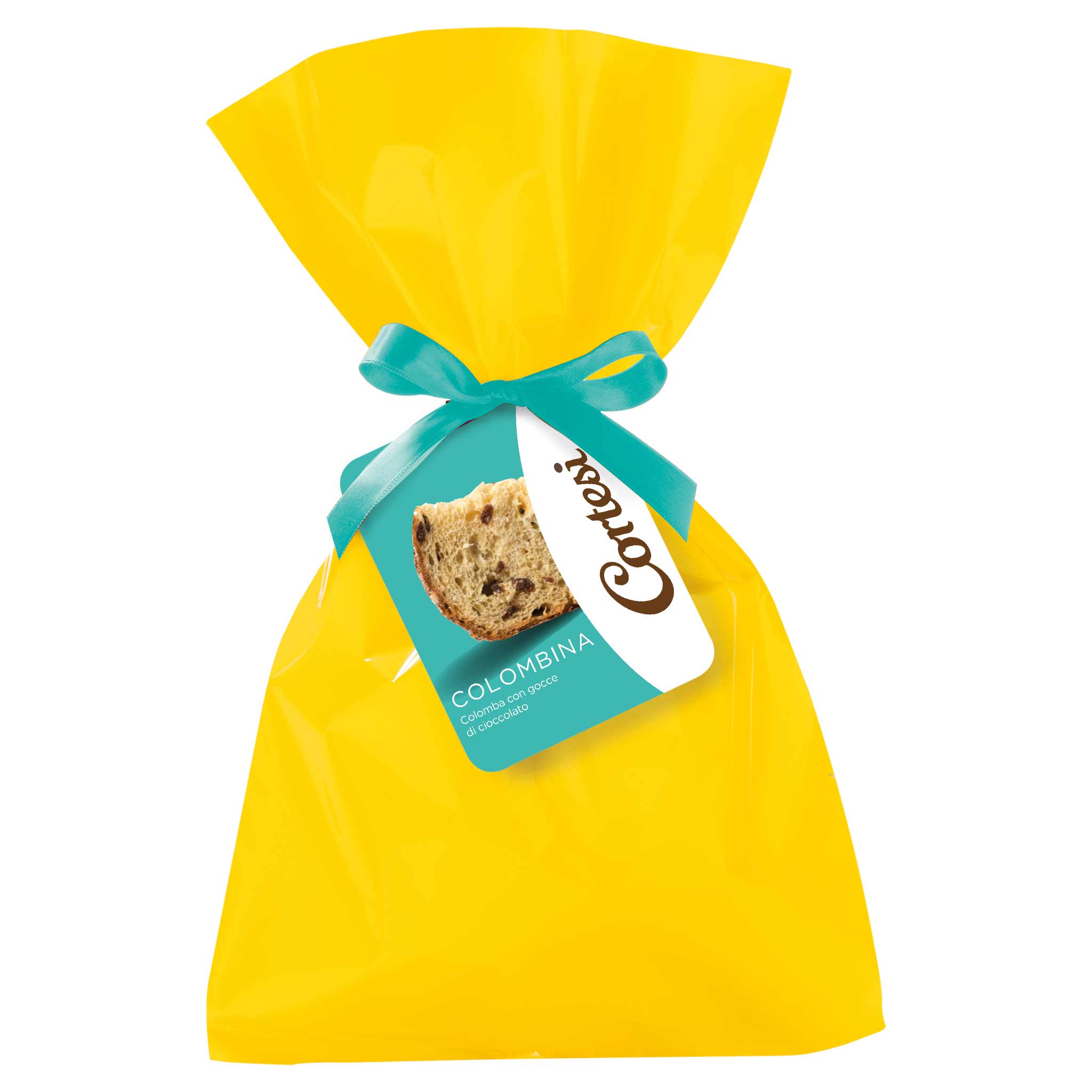 Cortesi Colombine cioccolato, gelbes Gebäck aus Piemont, Italien.