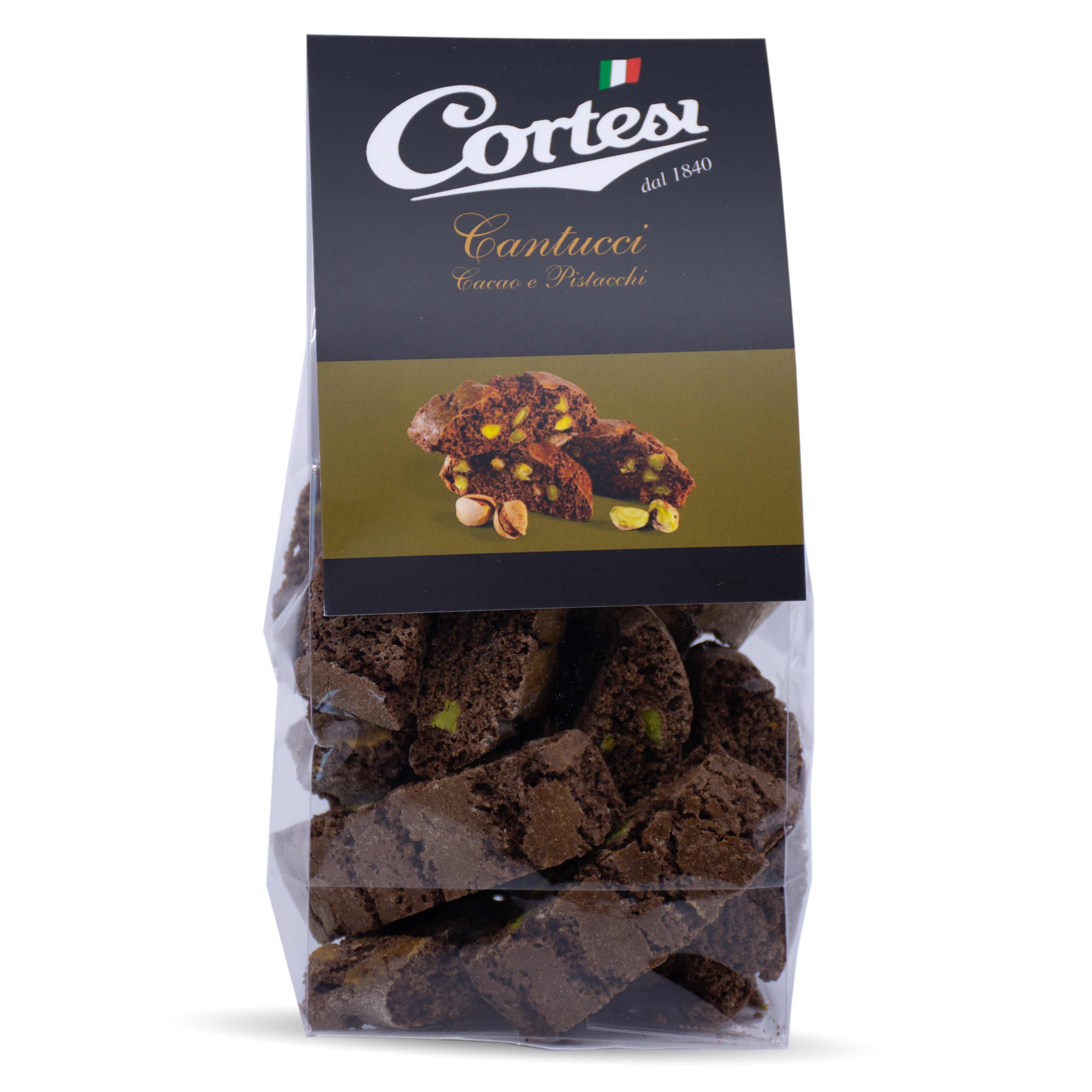 Cortesi Cantucci Cacao e Pistacchi 200g Packung