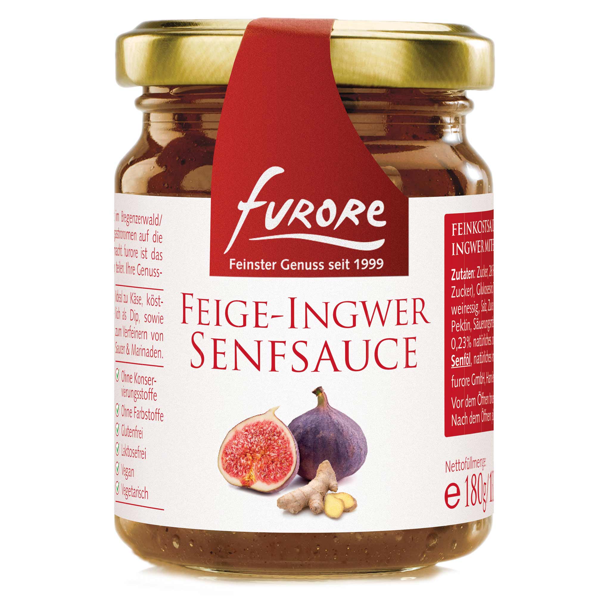 Furore Feigen Senfsauce mit Ingwer in 180 g Glas aus Österreich