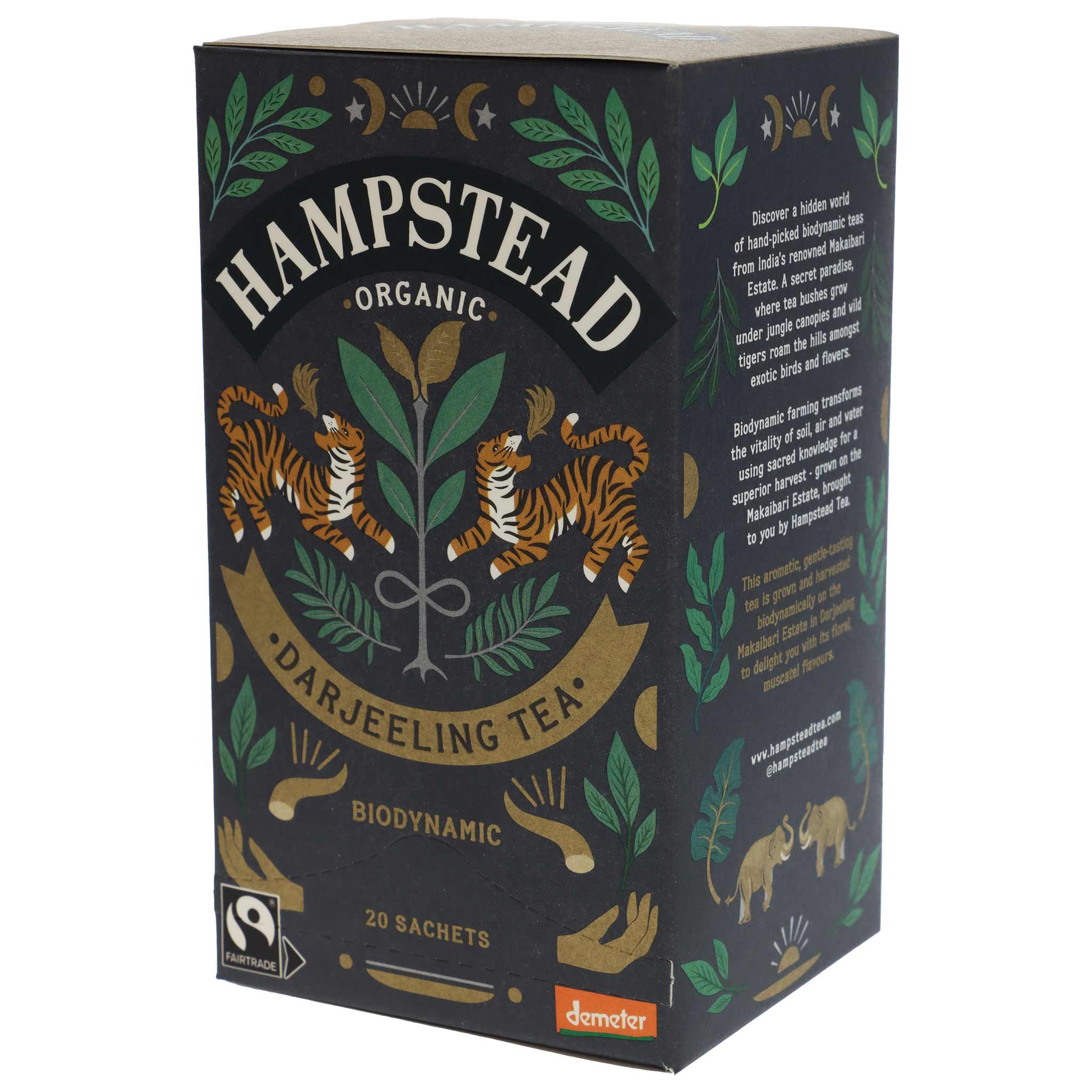 Hampstead Tea, Black Tea Darjeeling DEM BIO, 40g Packung aus England.
