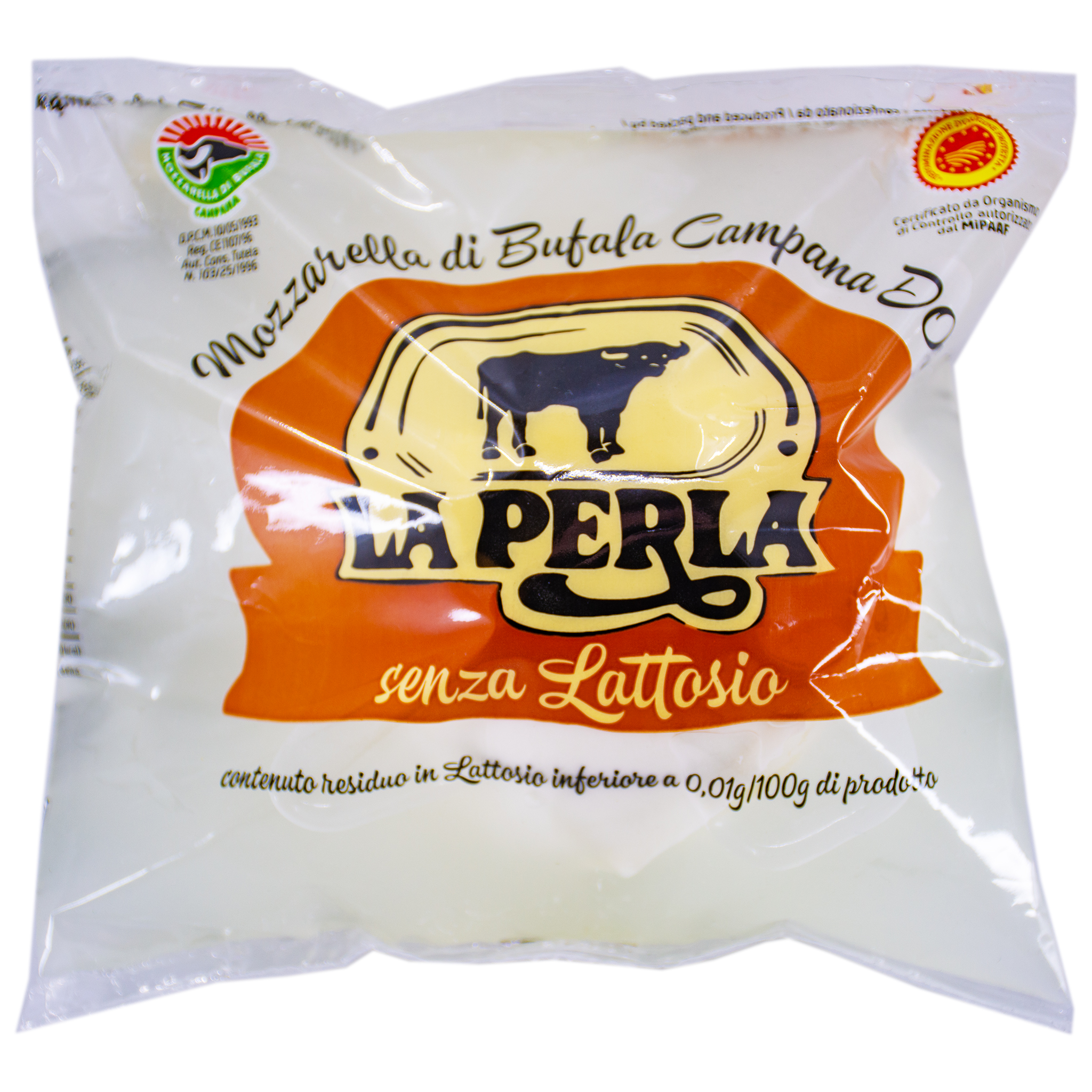 La Perla del Mediterraneo Mozzarella di Bufala Campana senza lattosio DOP, 200g aus Kampanien, Italien