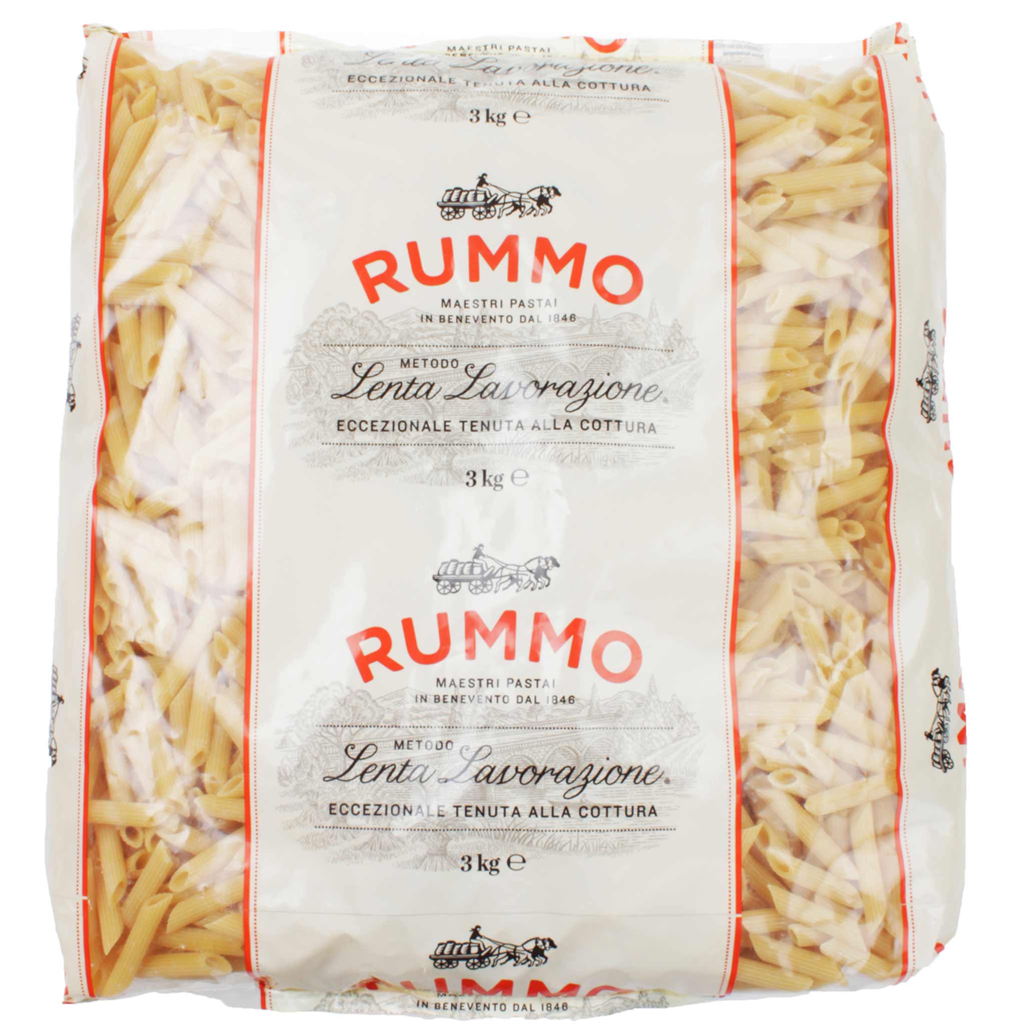 Rummo Penne rigate Lenta Lavorazione 3000 g Packung aus Kampanien, Italien.