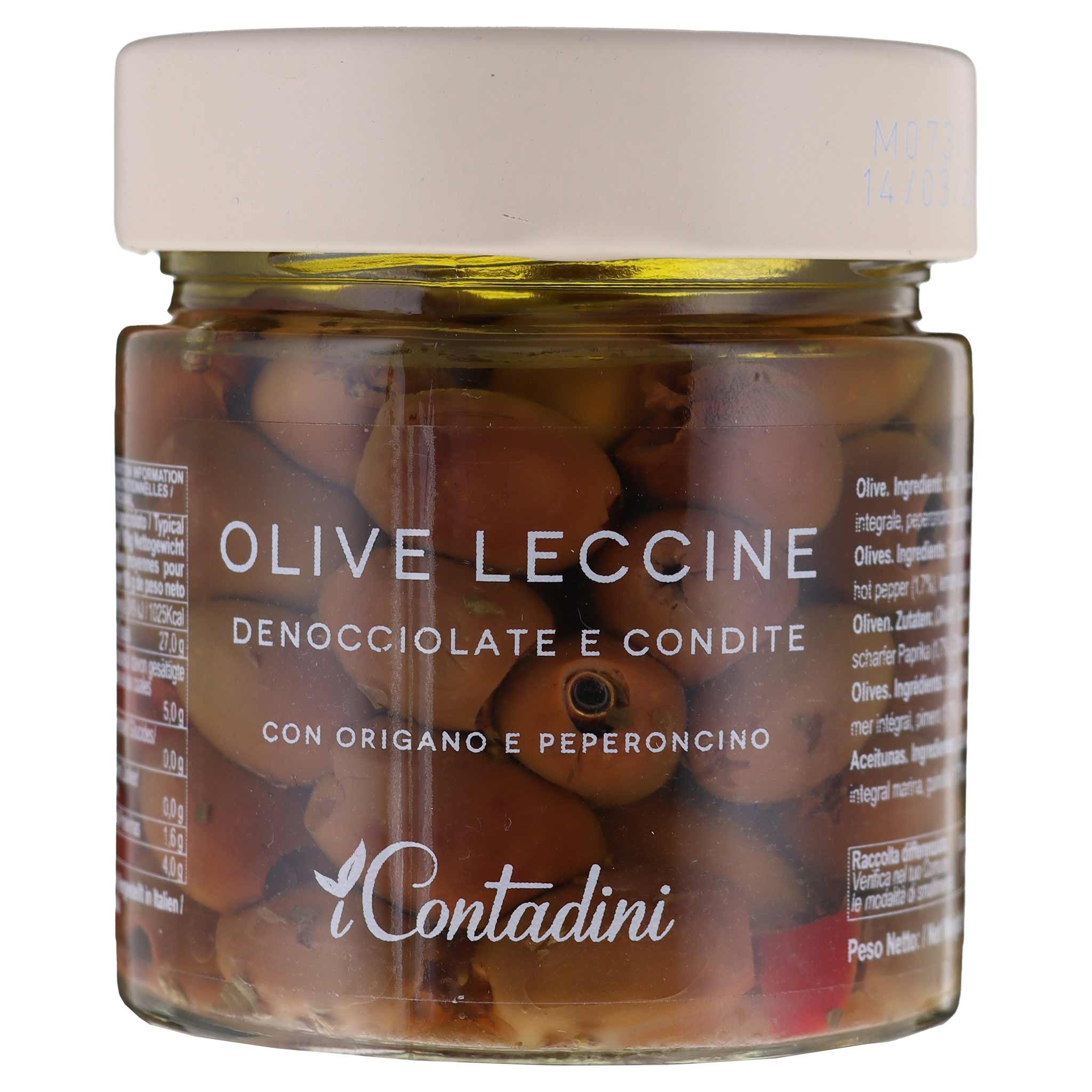 I Contadini, Olive Leccine denocciolate e condite, 230g aus Apulien, Italien