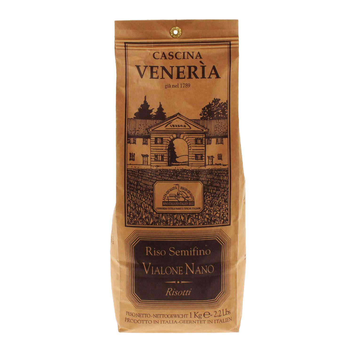 Agricola Veneria Riso Vialone Nano aus Piemont, Italien - 1000 g Packung