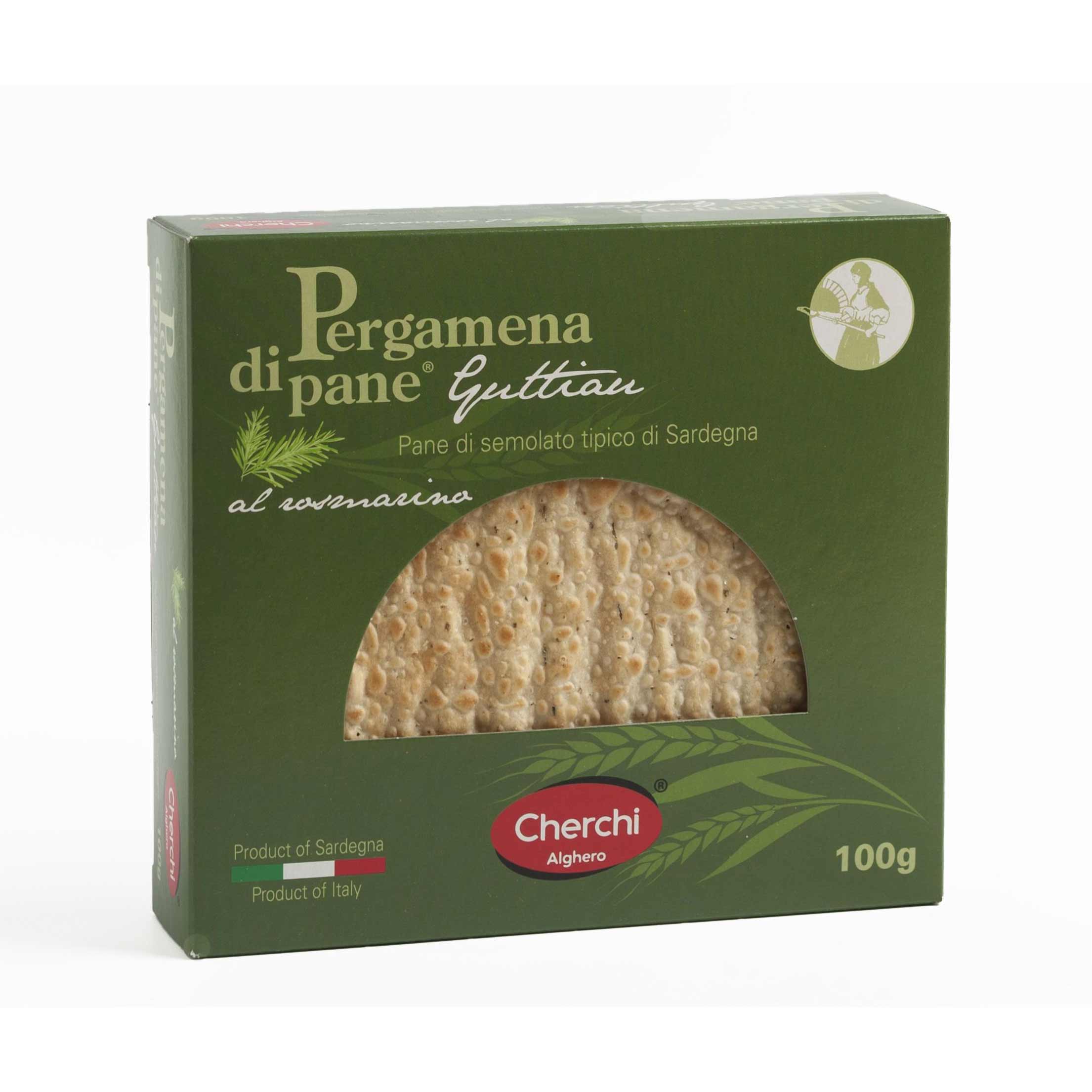 Cherchi Pergamena di Pane Guttiau Rosmarino 100 g - Sardisches Salzgebäck mit Rosmarin