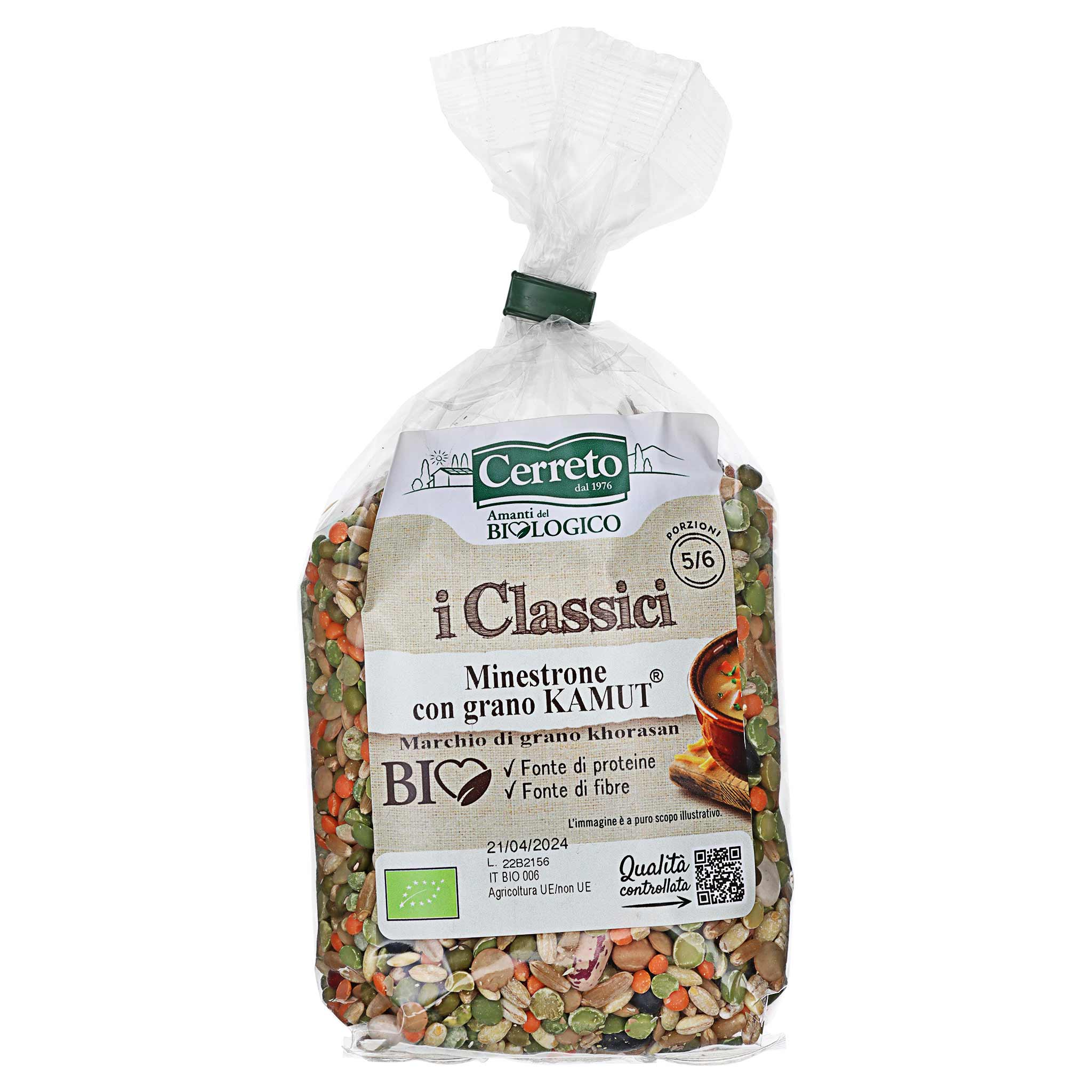 Cerreto Minestrone al Kamut BIO, 350 g Packung aus Italien, Region Emilia Romagna.