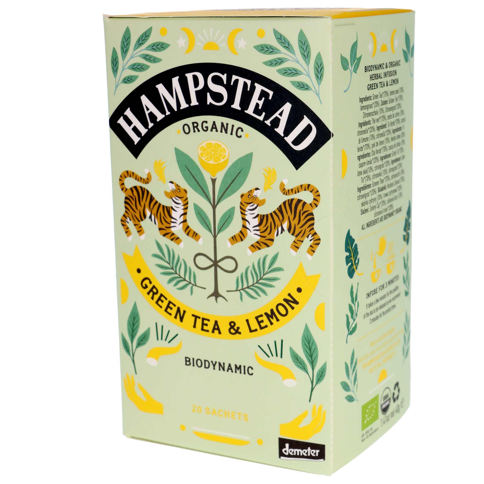 Hampstead Tea, Green Tea Cool Lime DEM BIO, 40 g Packung aus England