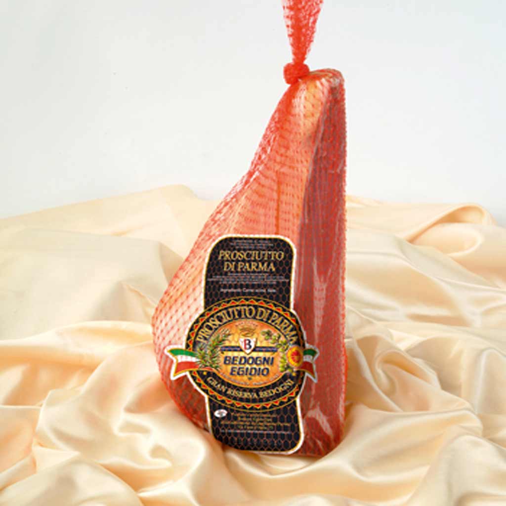 Bedogni Egidio Prosciutto crudo Parma DOP in 4 Stücken, ca. 2kg aus Italien.