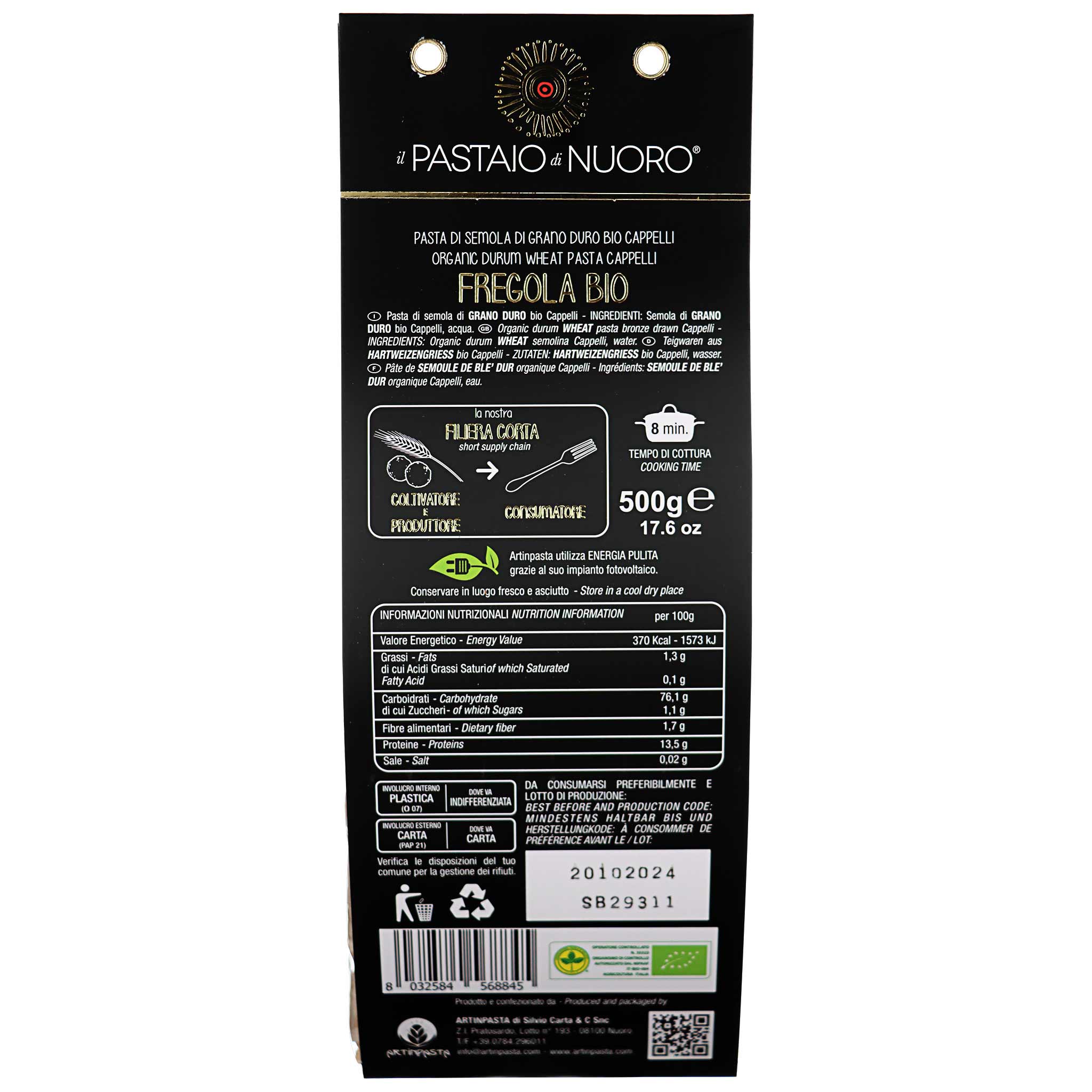 Artinpasta Fregola Sarda BIO Senatore Cappelli 500g – Italienische Teigwarenspezialität - Produktbild 2