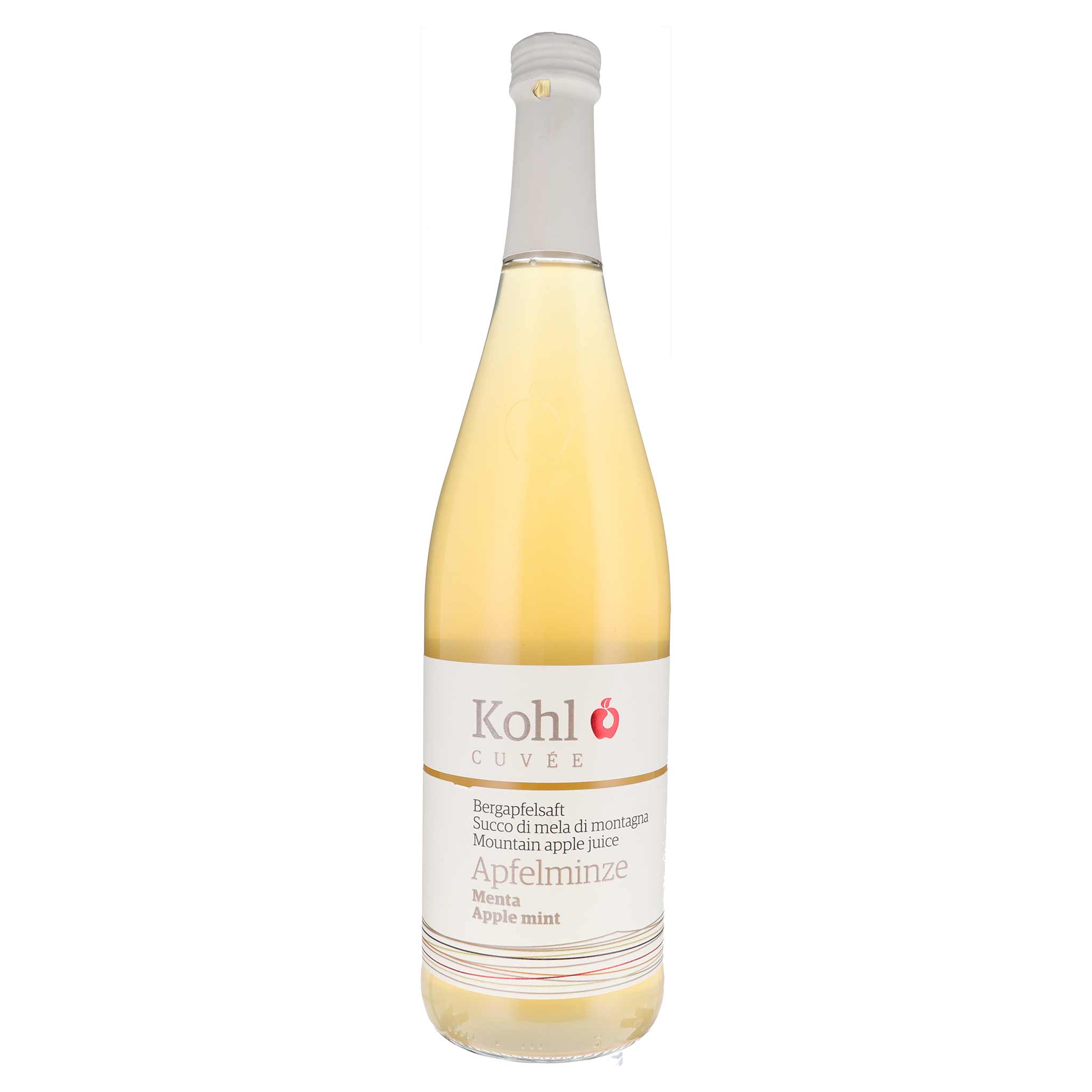 Flasche Bergapfelsaft Minze von Kohl aus Südtirol, 75 cl