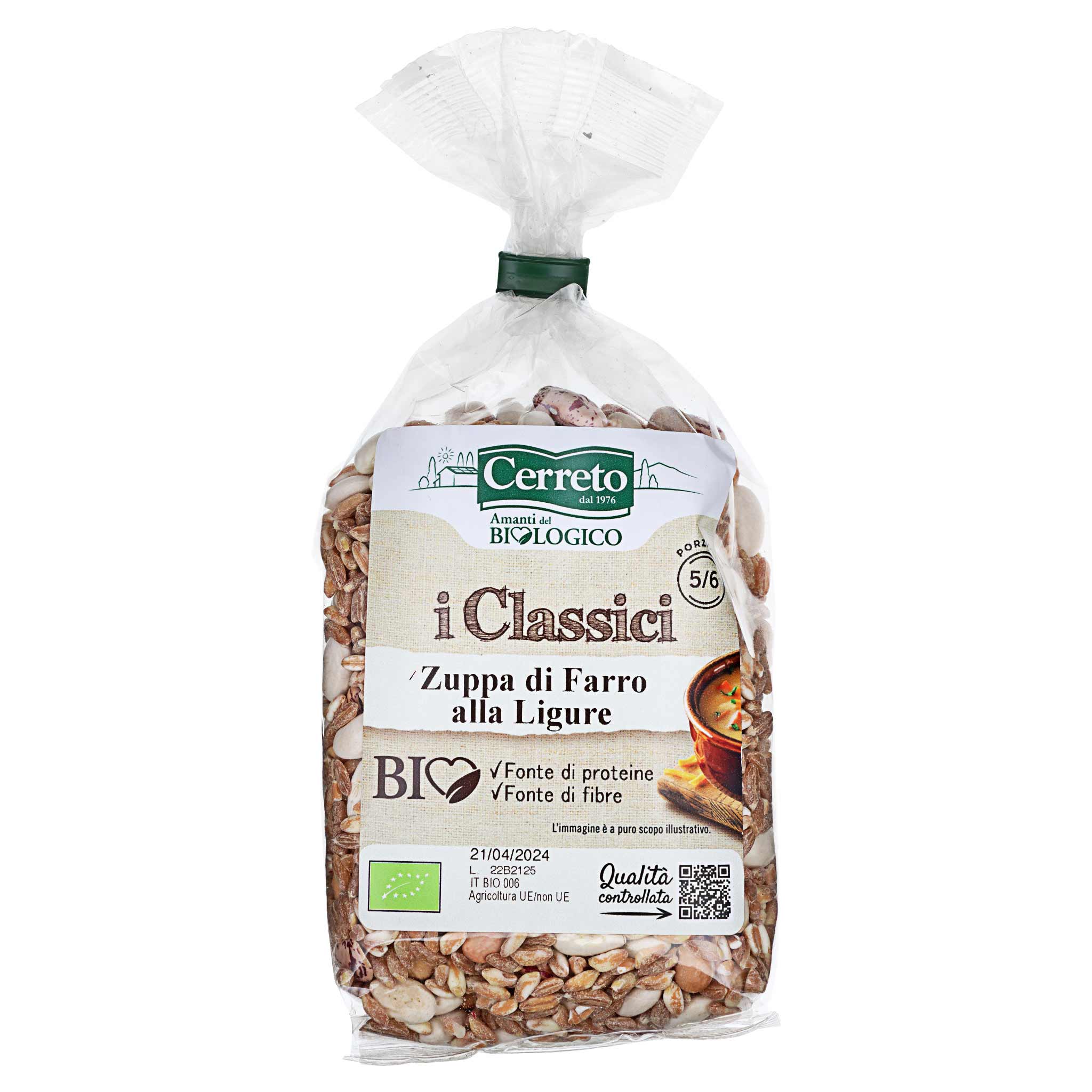 Produktbild der Cerreto Zuppa di Farro alla Ligure BIO, 350g Packung aus Italien.