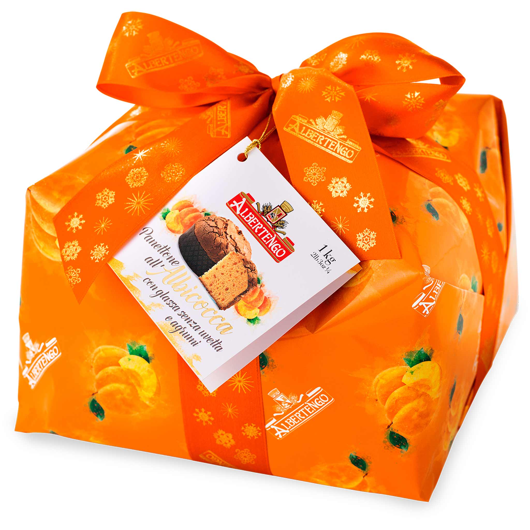 Albertengo Panettone Incarto a mano all'Albicocca fresca, 1000g aus Piemont, Italien.