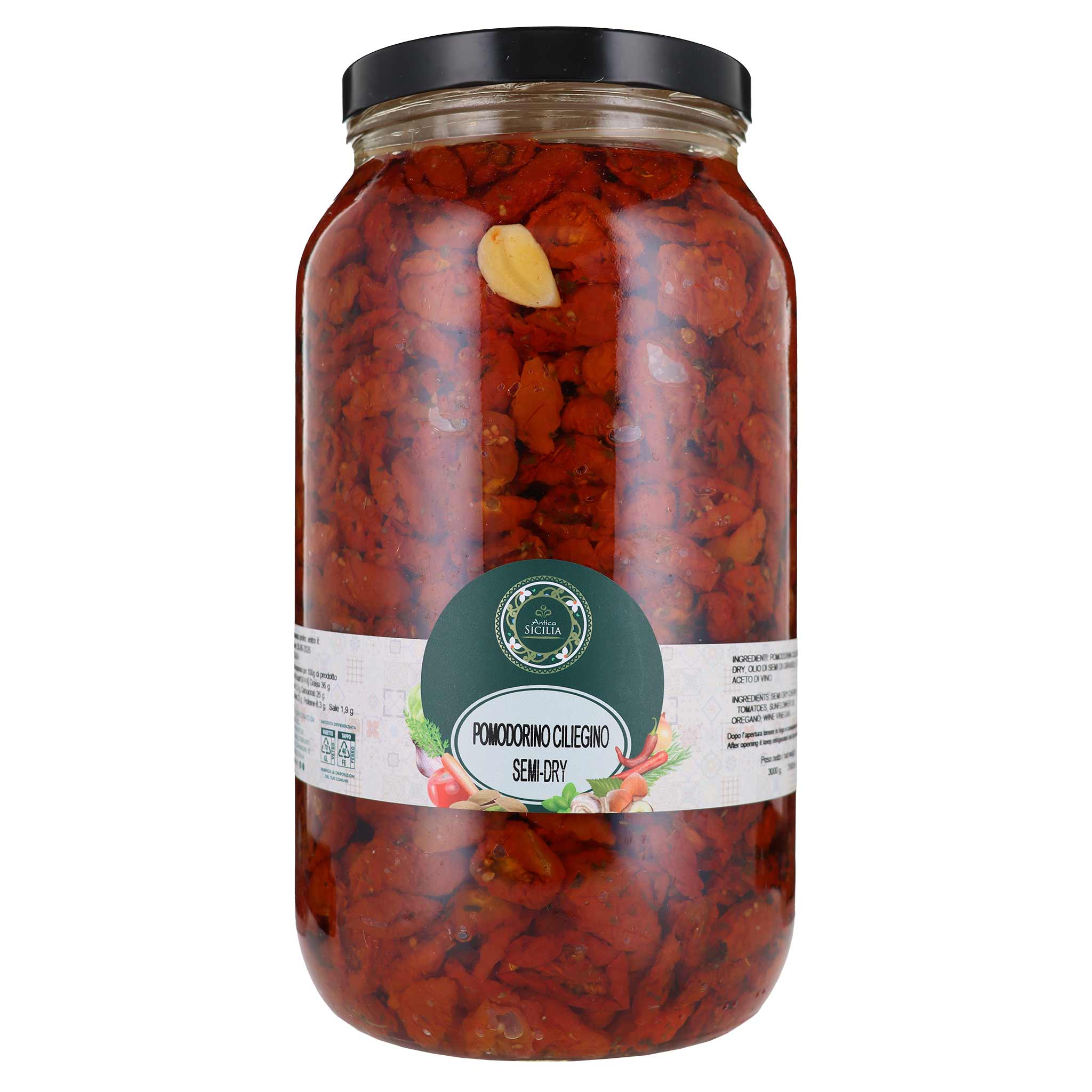 Antica Sicilia Pomodorini ciliegino semi Dry in Sonnenblumenöl 3000 g