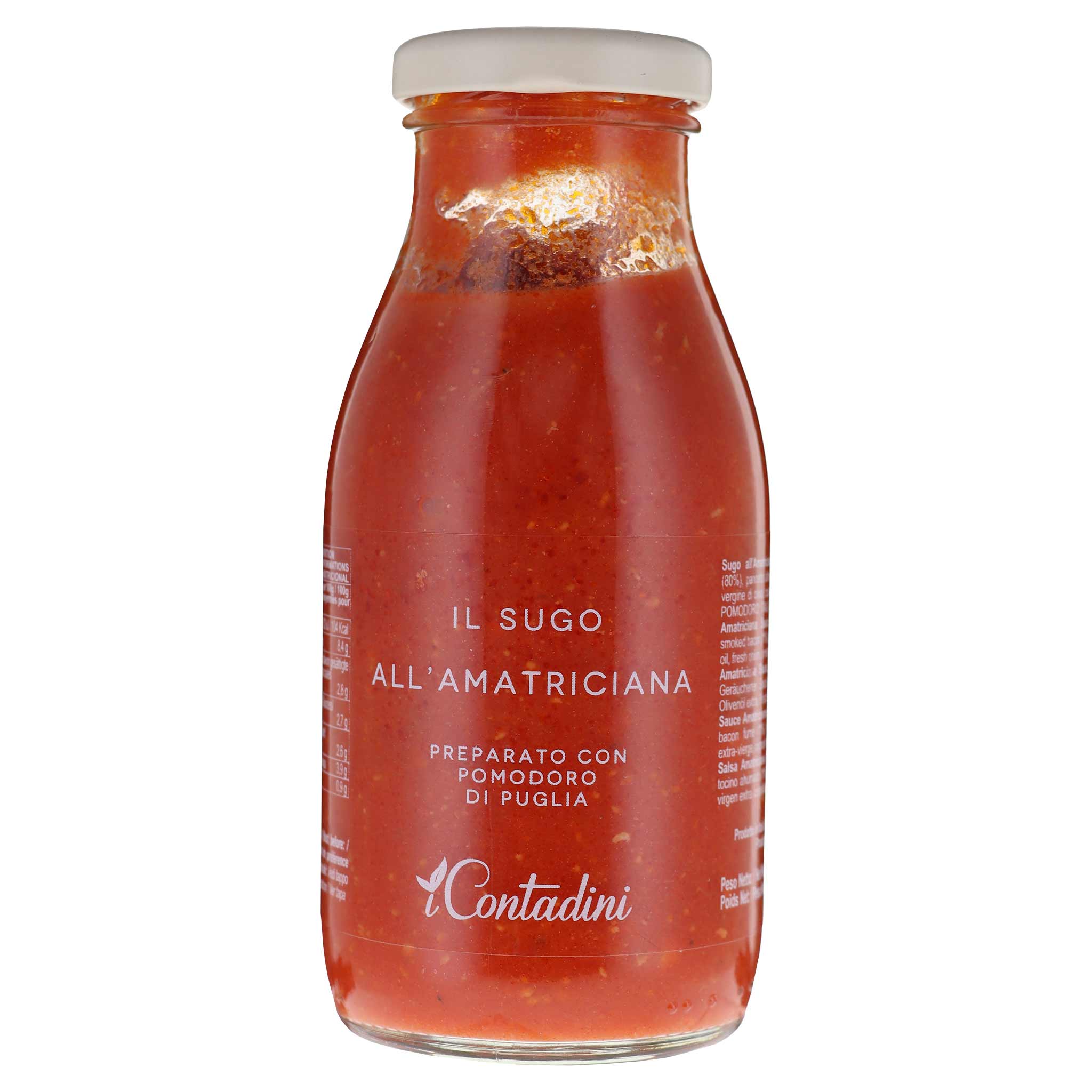 Produktbild von I Contadini 'Il Sugo' all' Amatriciana, 250 g, aus Apulien, Italien.