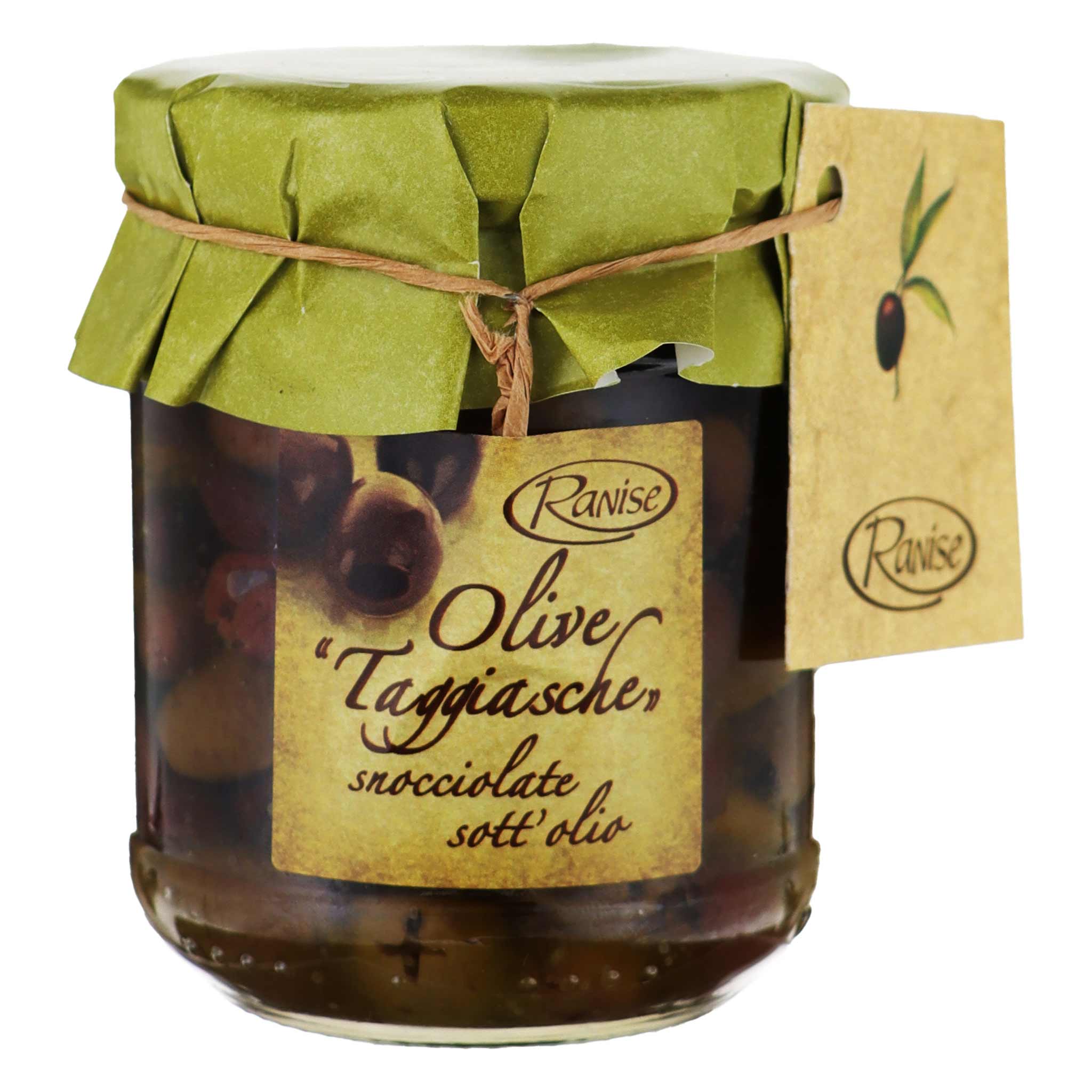 Ranise Olive Taggiasche snocciolate in Olio extra vergine di oliva, 180g