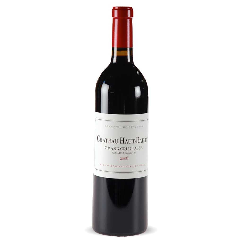 Flasche Château Haut Bailly 2006 Rotwein aus Pessac Leognan, Bordeaux, Frankreich.
