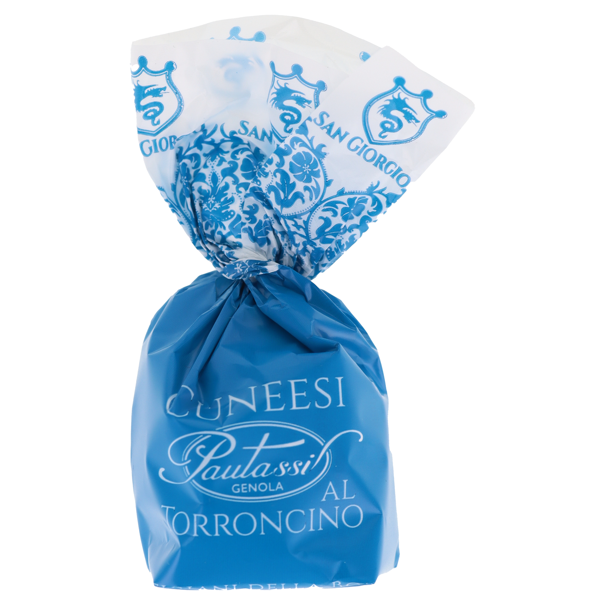 Cuneesi al Torroncino von Paulassi Genola in blau-weisser Verpackung mit San Giorgio Logo