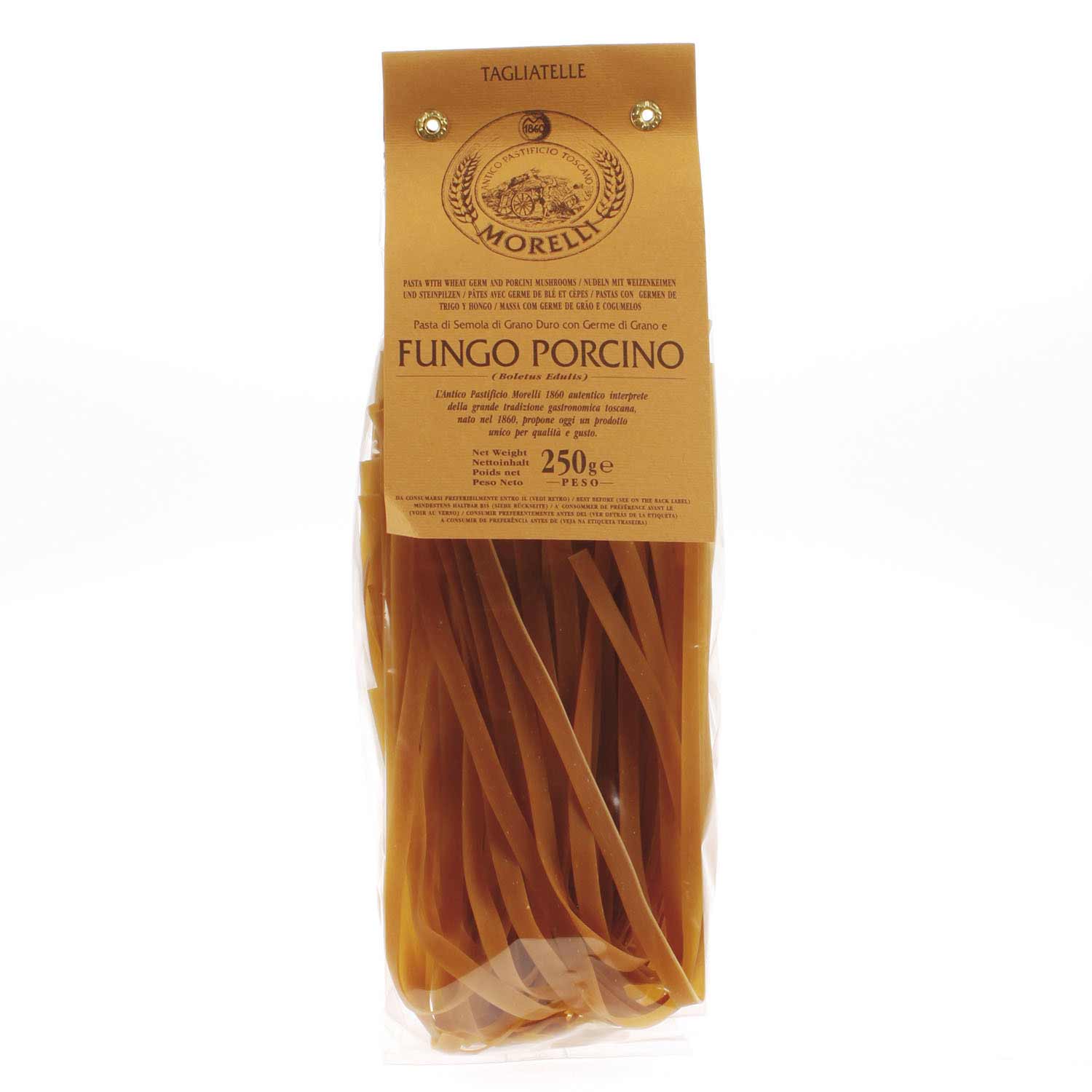 Antico Pastificio Morelli 1860 Tagliatelle ai Funghi Porcini, 250g Packung, toskanische Spezialität.