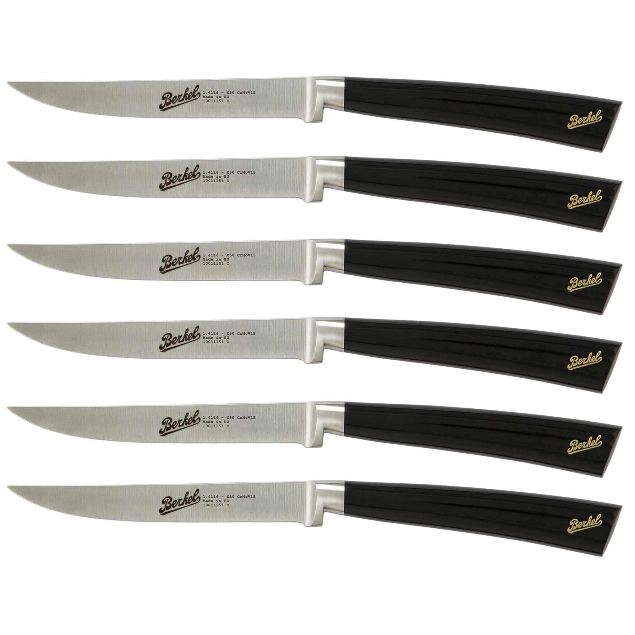 Berkel Elegance Steak Messer Schwarz 6 er Set aus Italien  - Produktbild 1