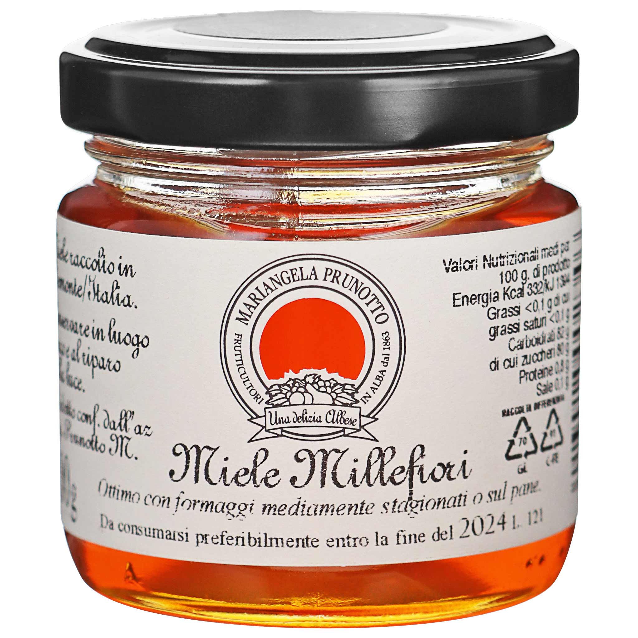 Prunotto Azienda Agricola, Miele di Mille Fiori Honigglas aus Piemont, Italien, 100 g
