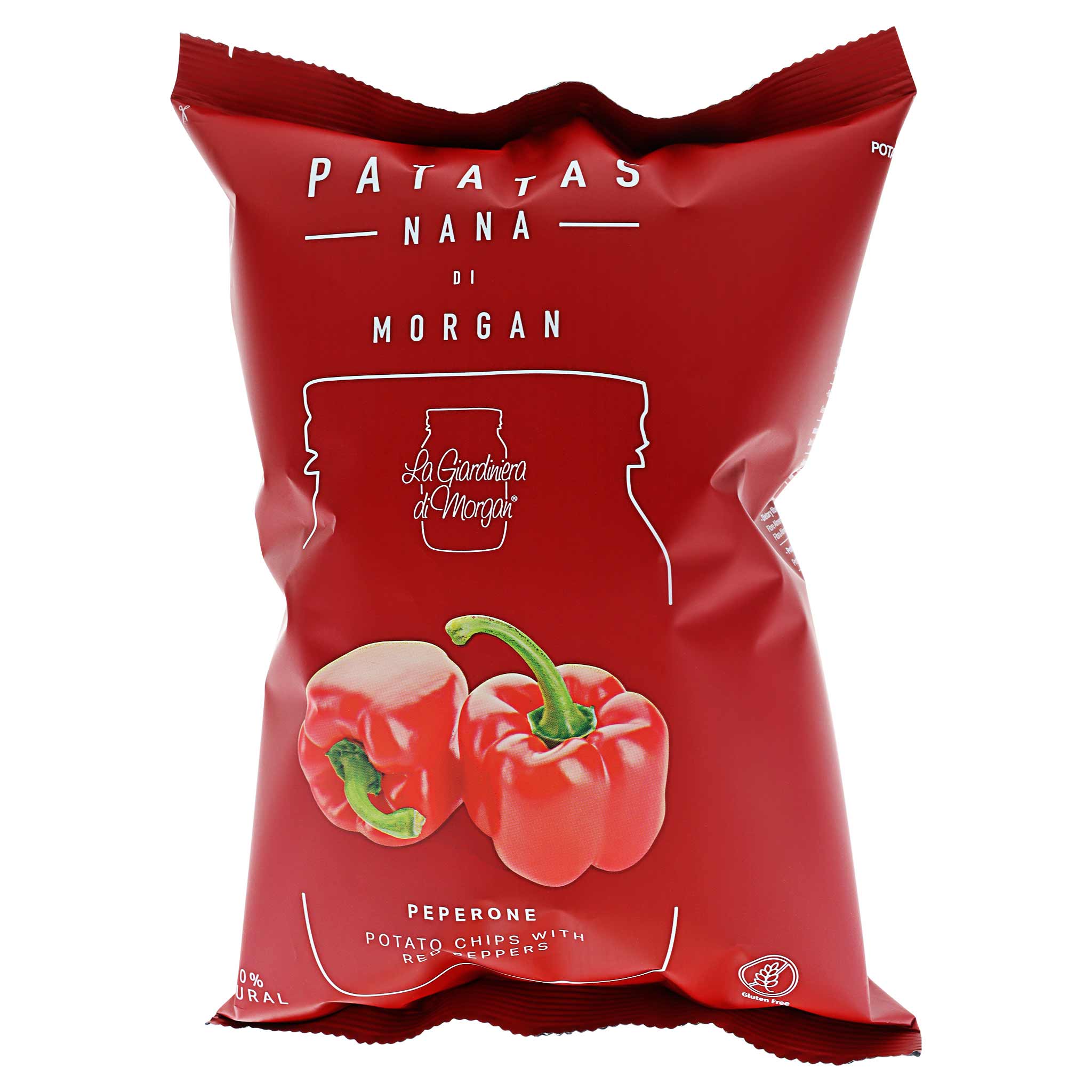 Patatas Nana Morgan Peperone Chips, 100g aus Italien, Region Marken.