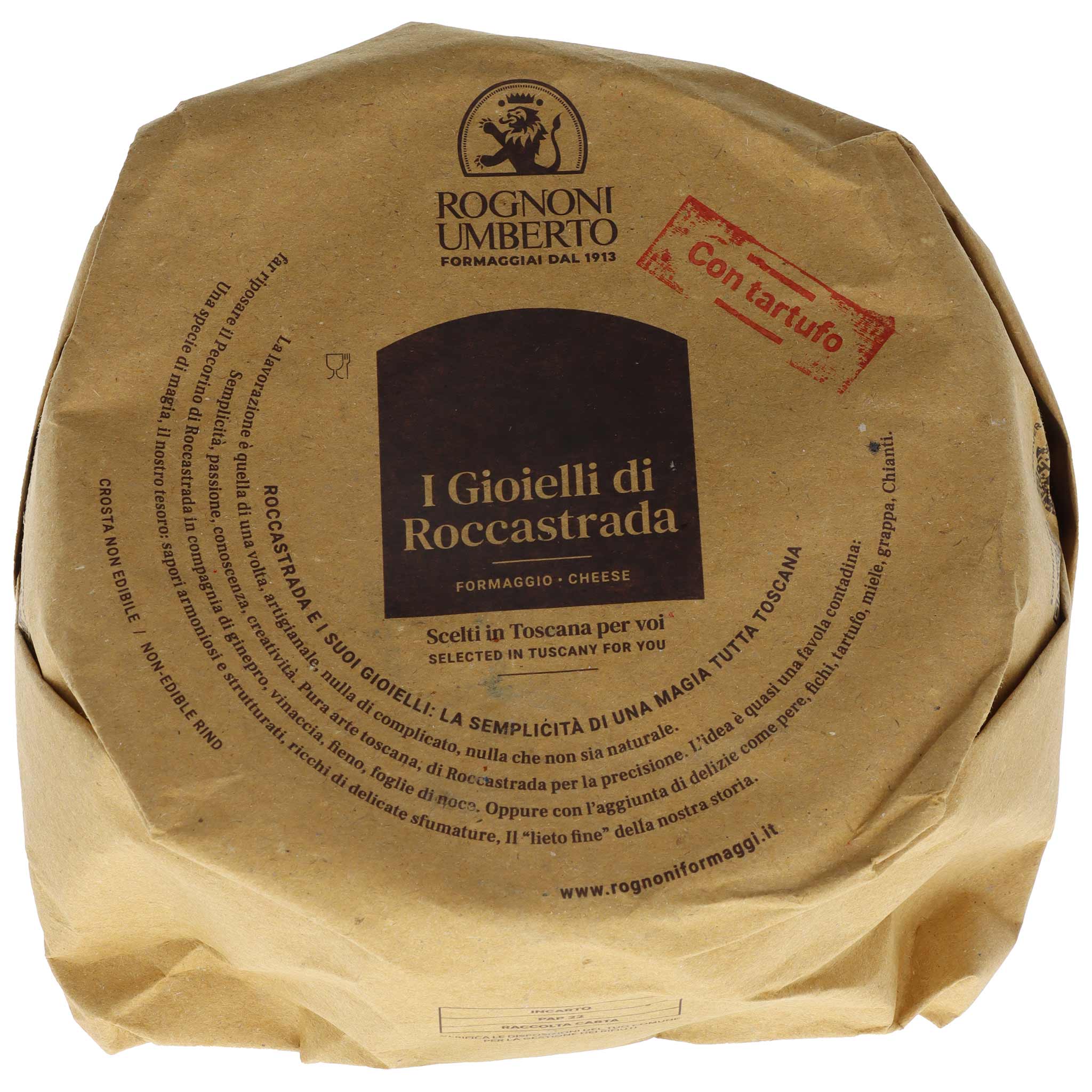 Pecorino di Roccastrada al Tartufo Kaese aus Italien mit Trueffel, 1000g, von Rognoni Umberto, Lombardei.