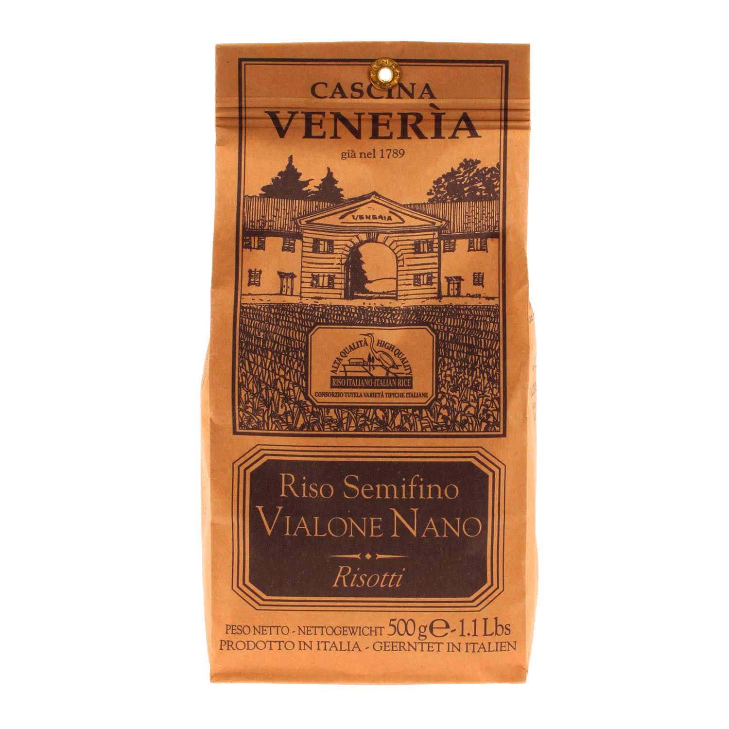 Agricola Veneria Riso Vialone Nano 500 g Packung aus Piemont, Italien