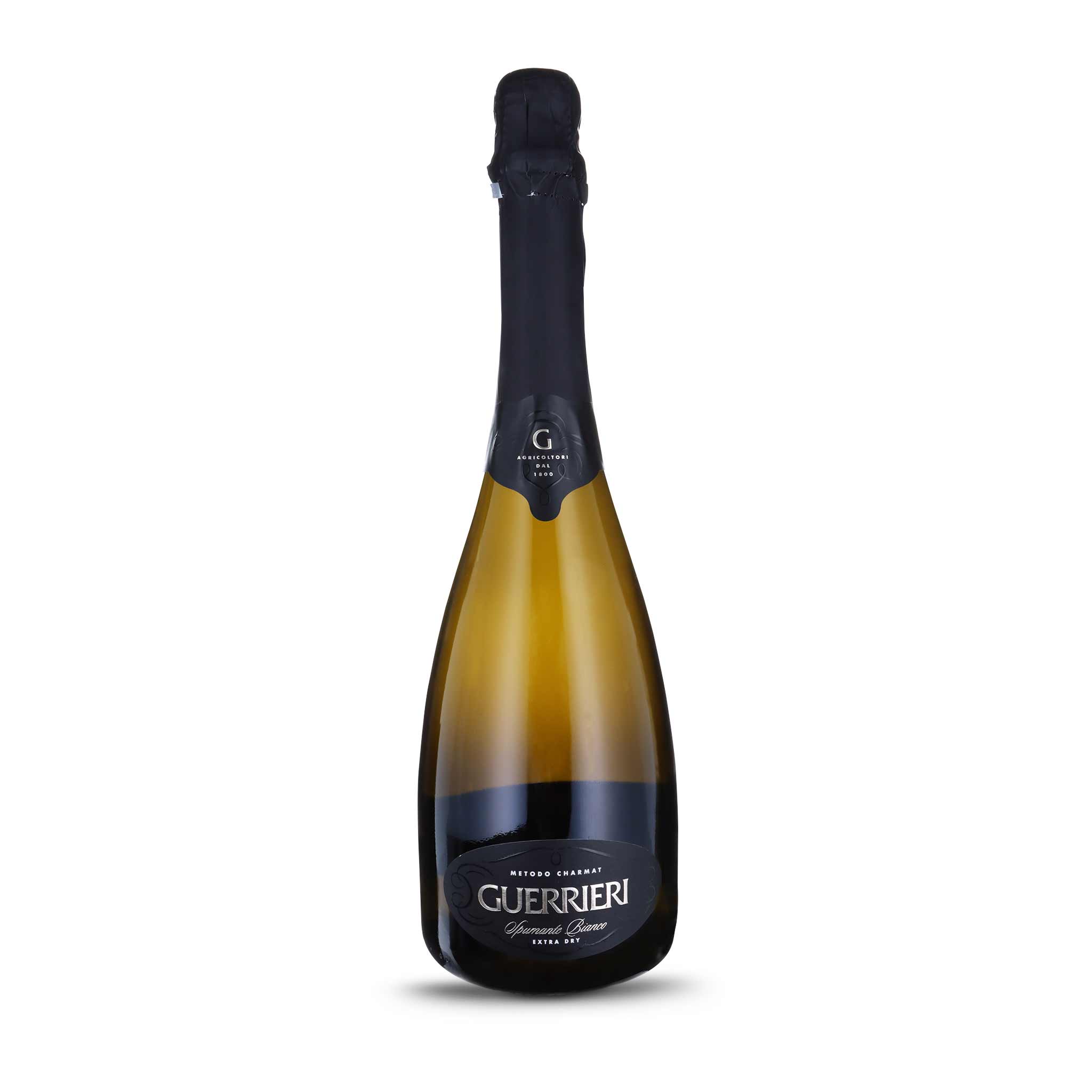 Flasche Guerrieri Spumante Extra Dry Schaumwein aus den Marken, Italien, 75 cl