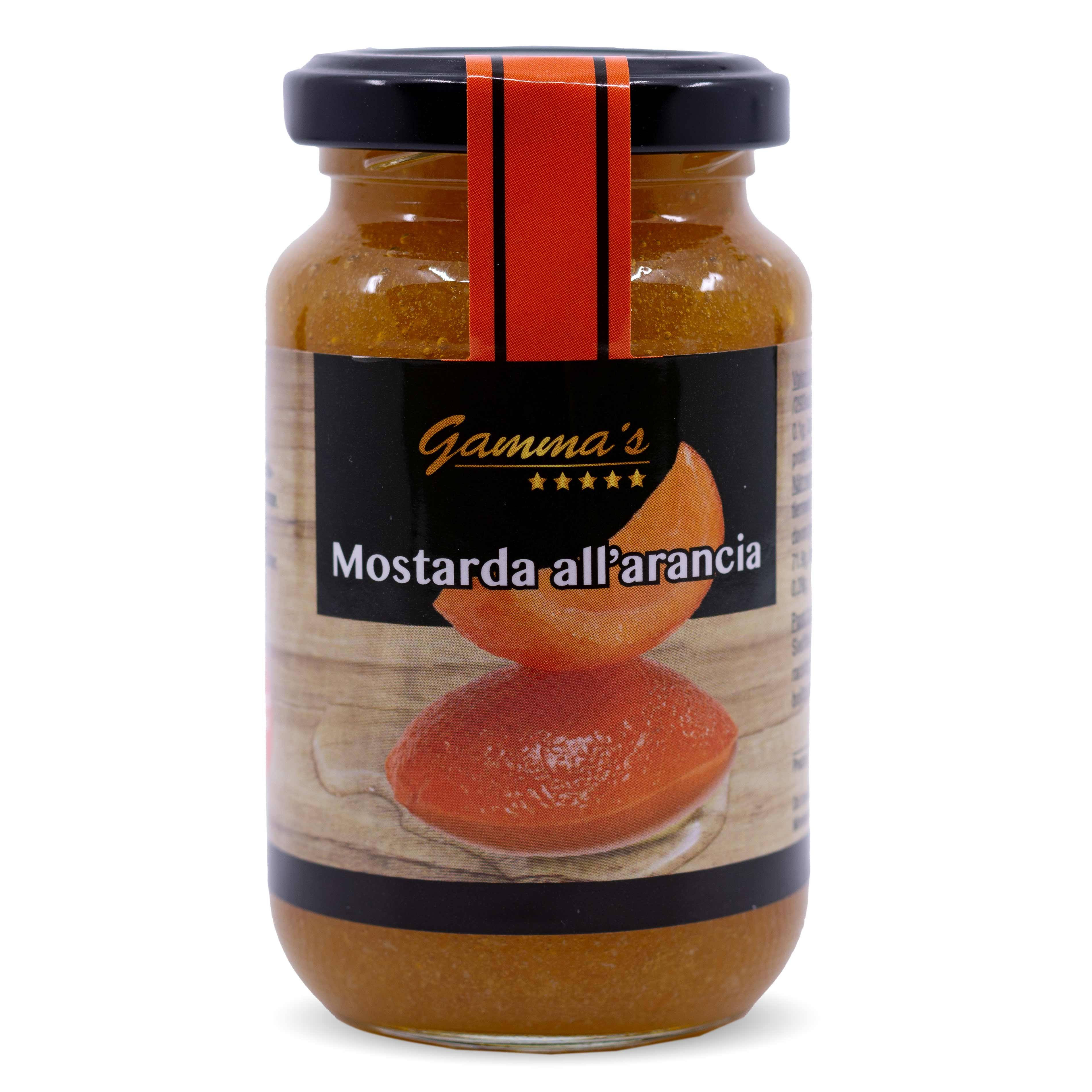 Gamma's Mostarda all' Arancia, Senf aus dem Tessin, 190g Glas.