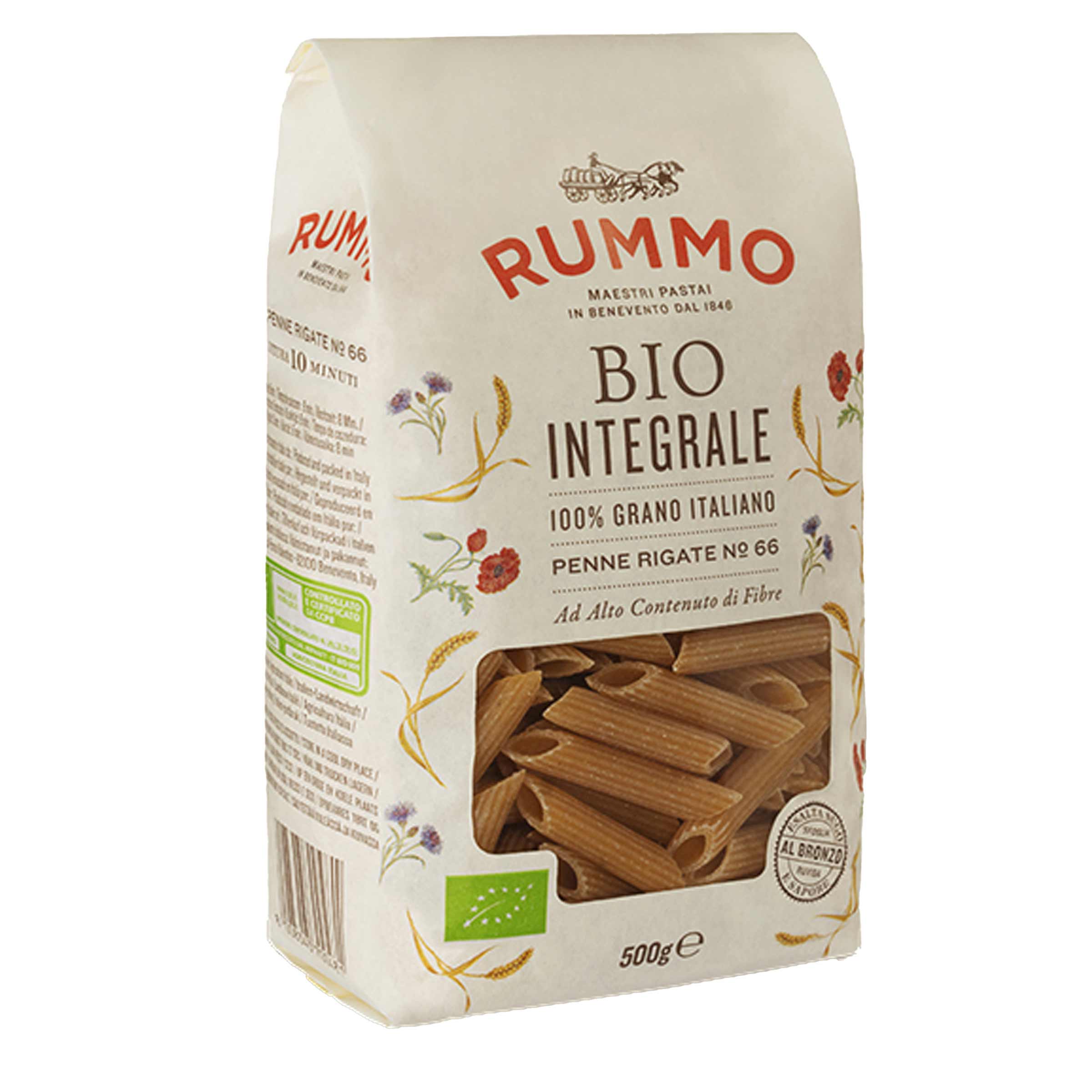 Rummo Penne rigate BIO Vollkorn 500g Packung aus Italien