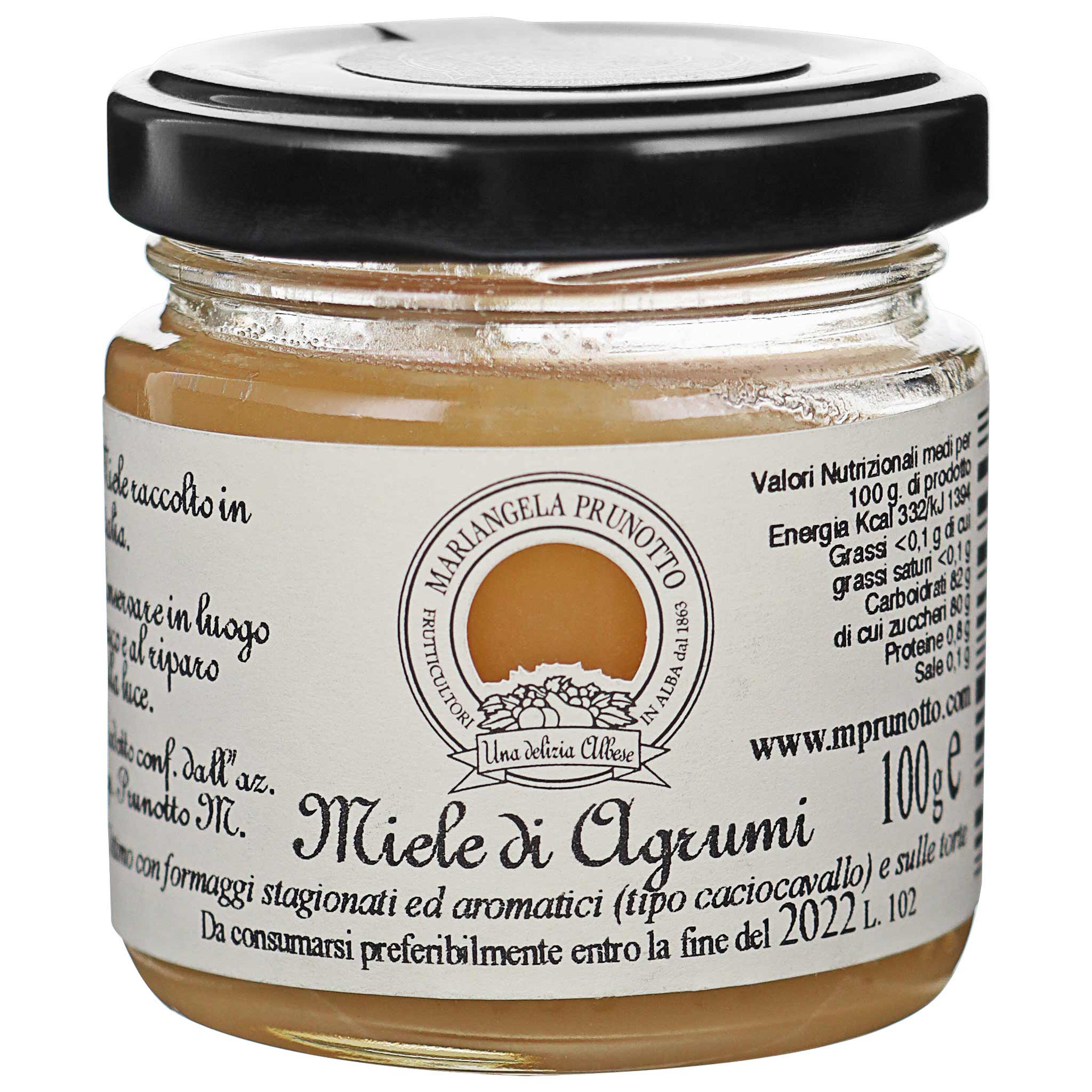 Prunotto Azienda Agricola Miele di Agrumi Honig aus dem Piemont, 100g Glas.