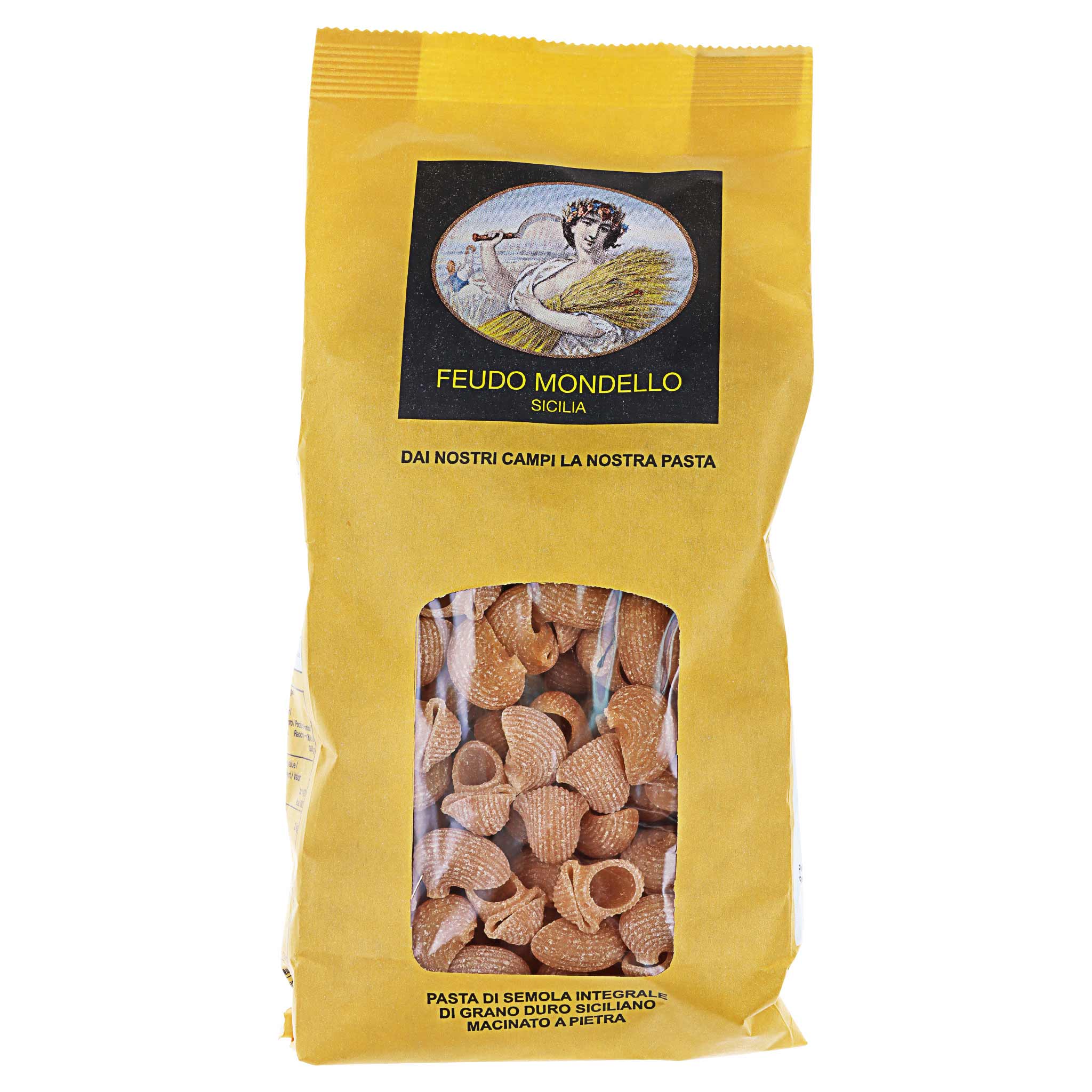 Consorzio Feudo Mondello, Pipe integrali di grano duro siciliano, 500g Packung