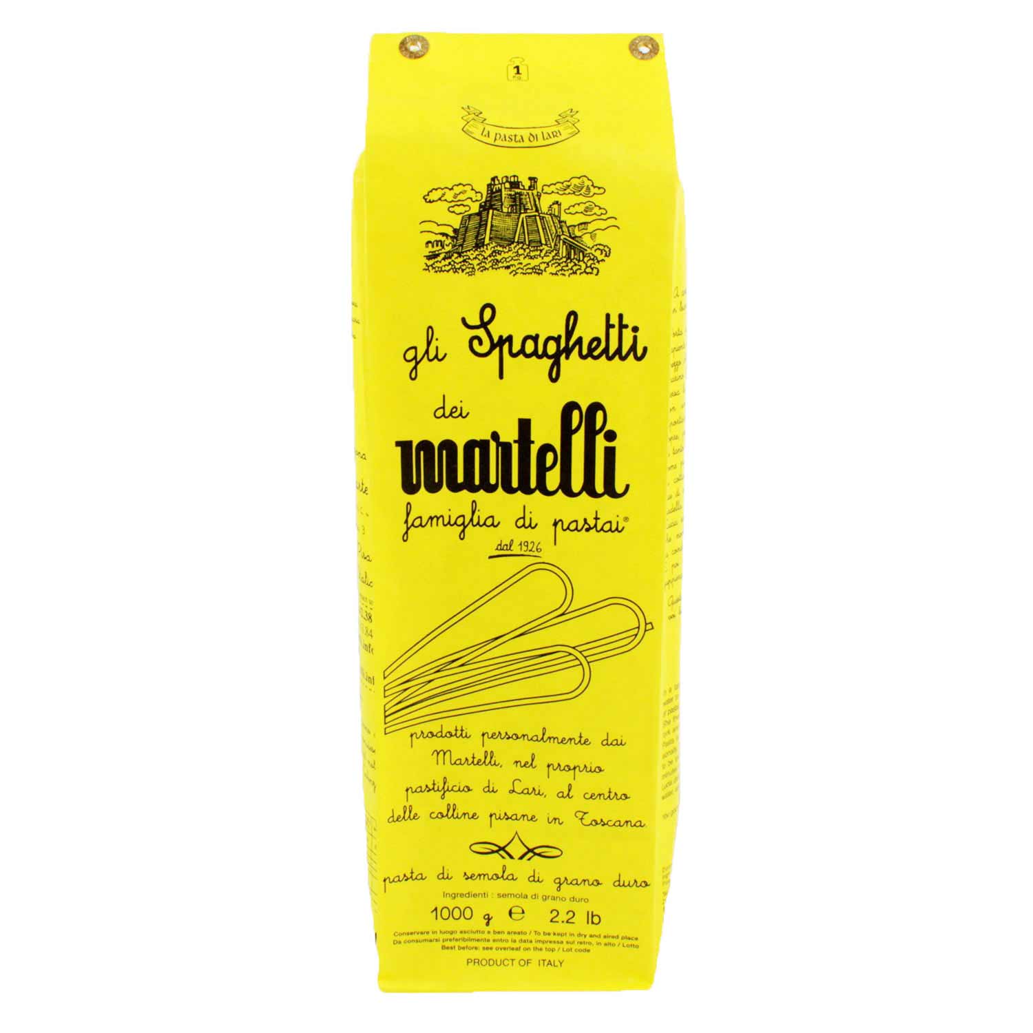 Martelli, Gli Spaghetti dei Martelli, 1000g Packung aus der Toskana, Italien.