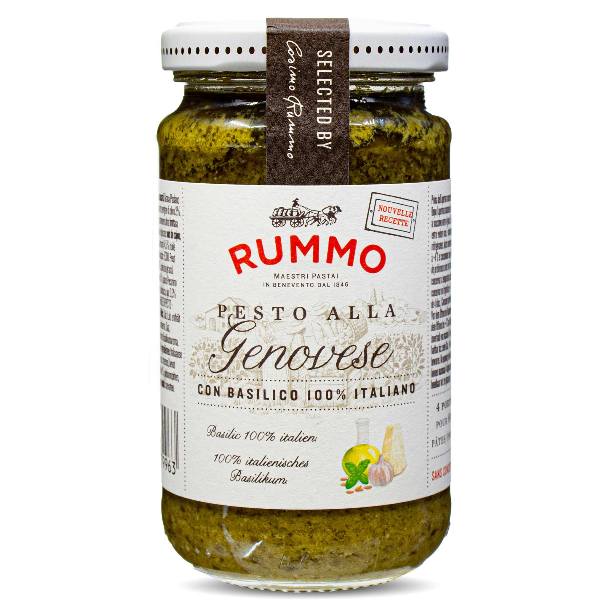 Rummo Pesto alla Genovese, 190 g Glas aus Kampanien, Italien.