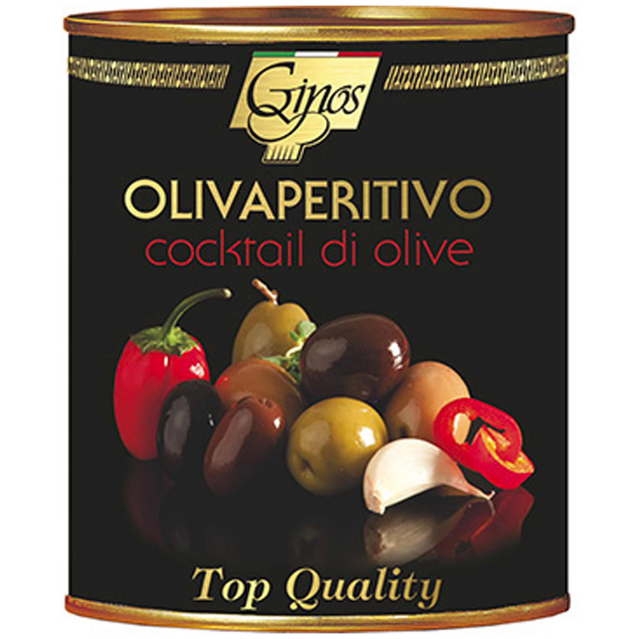Ginos Olivaperitivo, Cocktail di Olive in Sonnenblumenöl, etichetta nera, 1000 g aus Italien