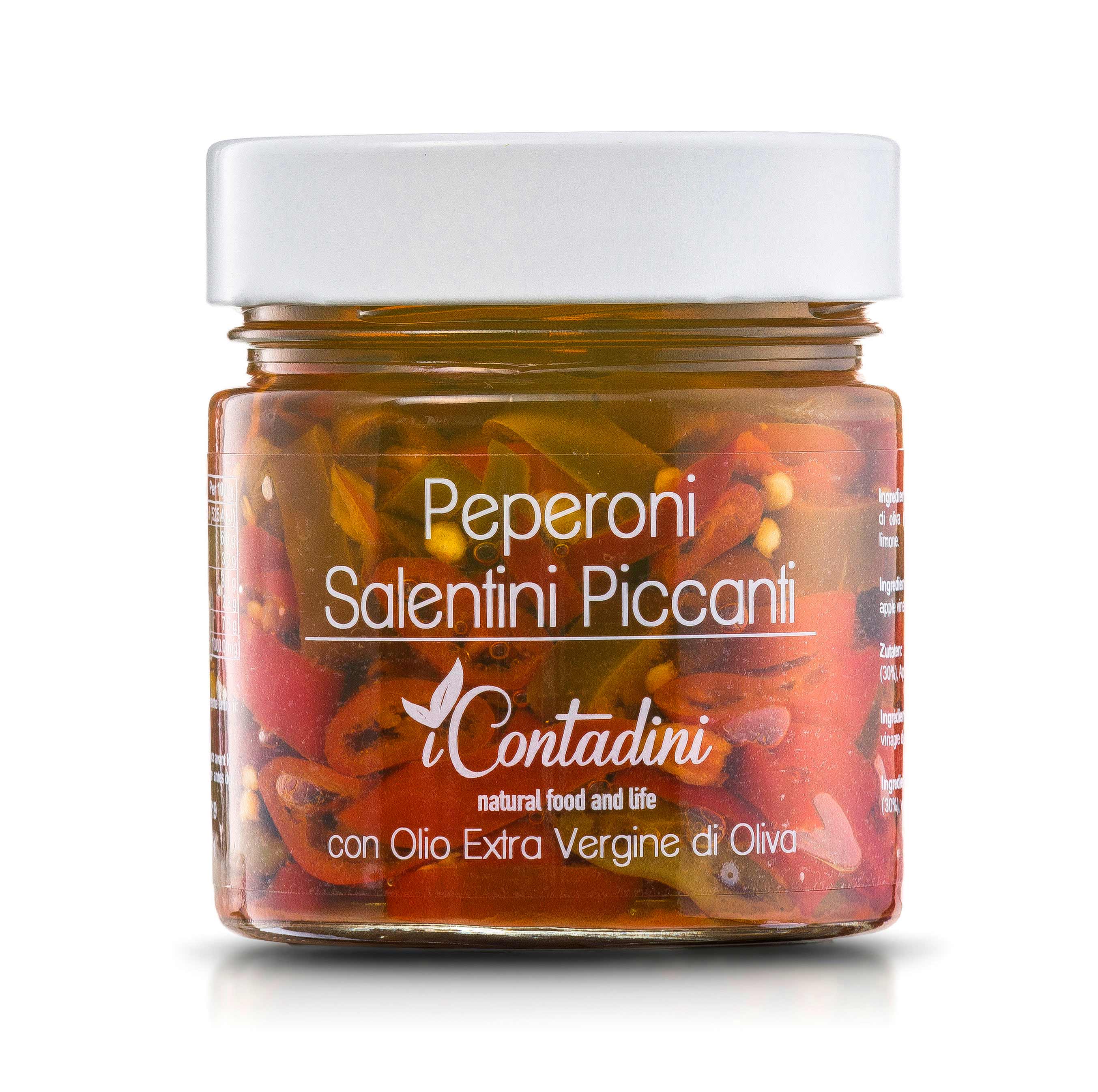I Contadini Peperoni Salentini piccanti a rondelle, 230g, aus Apulien, Italien
