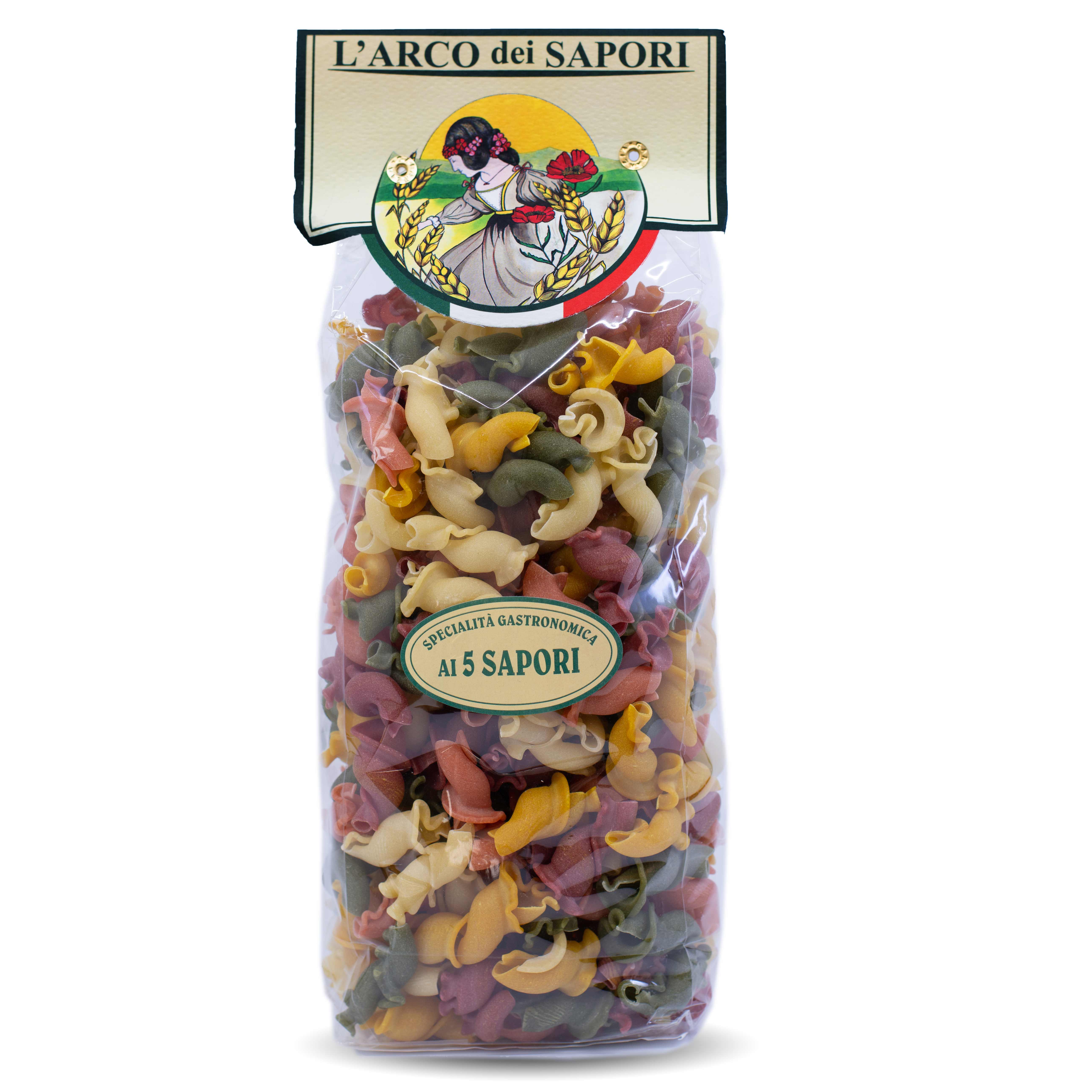 Pastificio Curti Campanelle ai 5 Sapori, 500g Packung, italienische Teigwaren aus Piemont