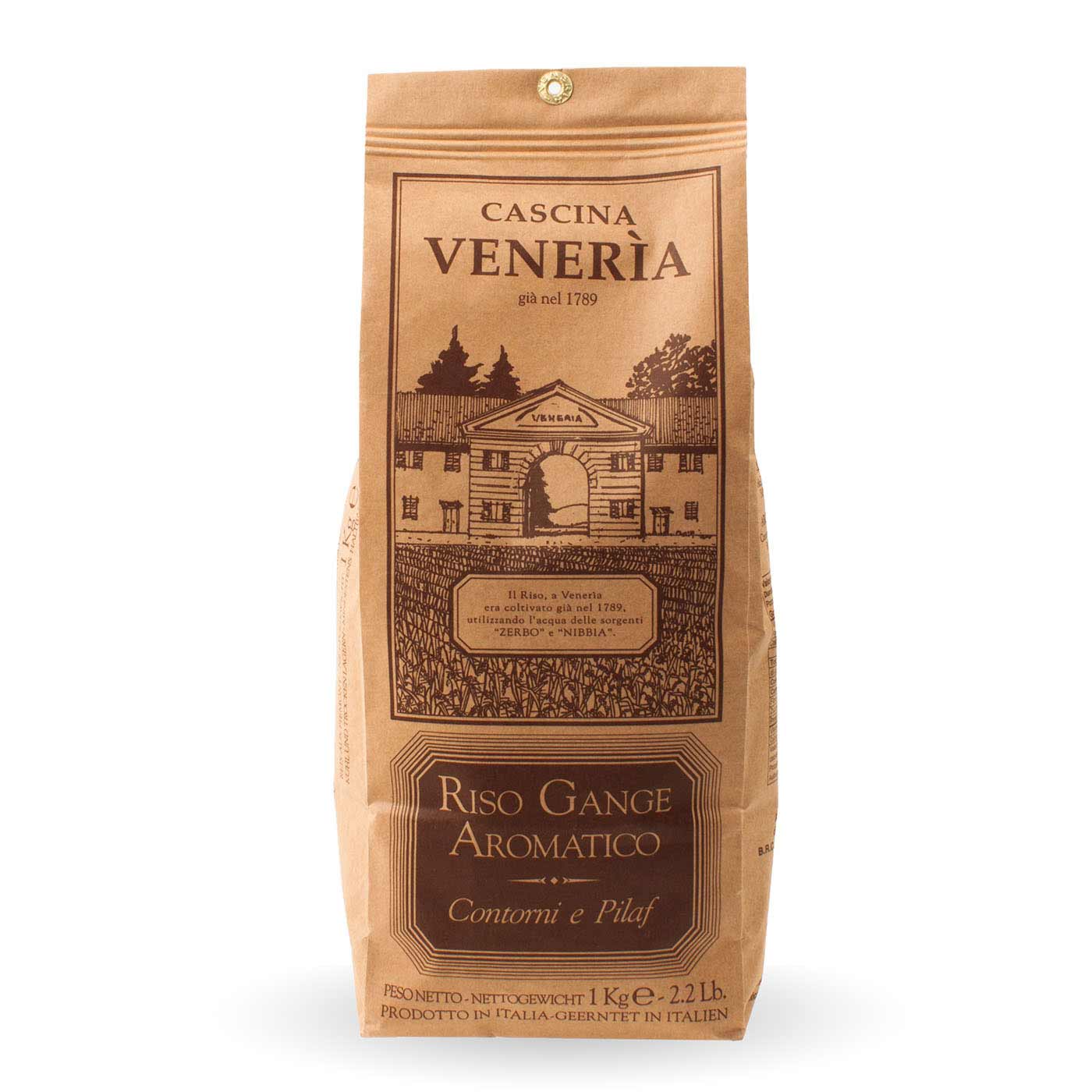 Agricola Veneria Riso Gange Aromatico, 1000g, Basmati Reis aus Piemont, Italien