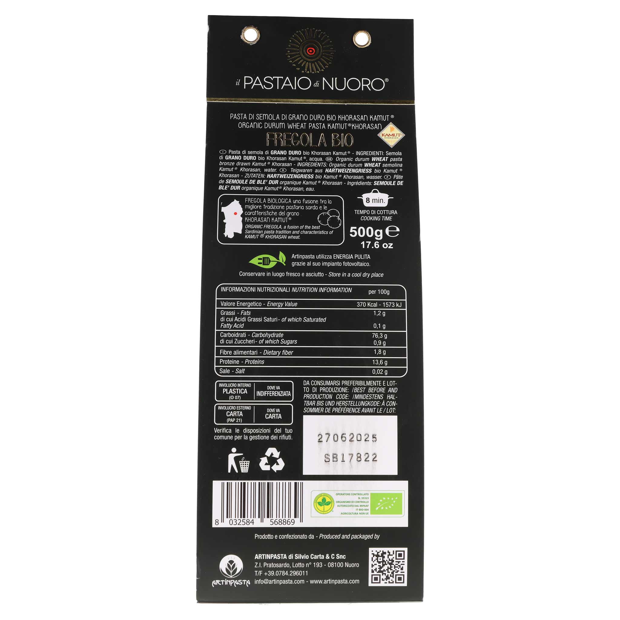 Artinpasta Fregola Sarda BIO Kamut 100% - Italienische Teigwarenspezialität aus Sardinien - Produktbild 3