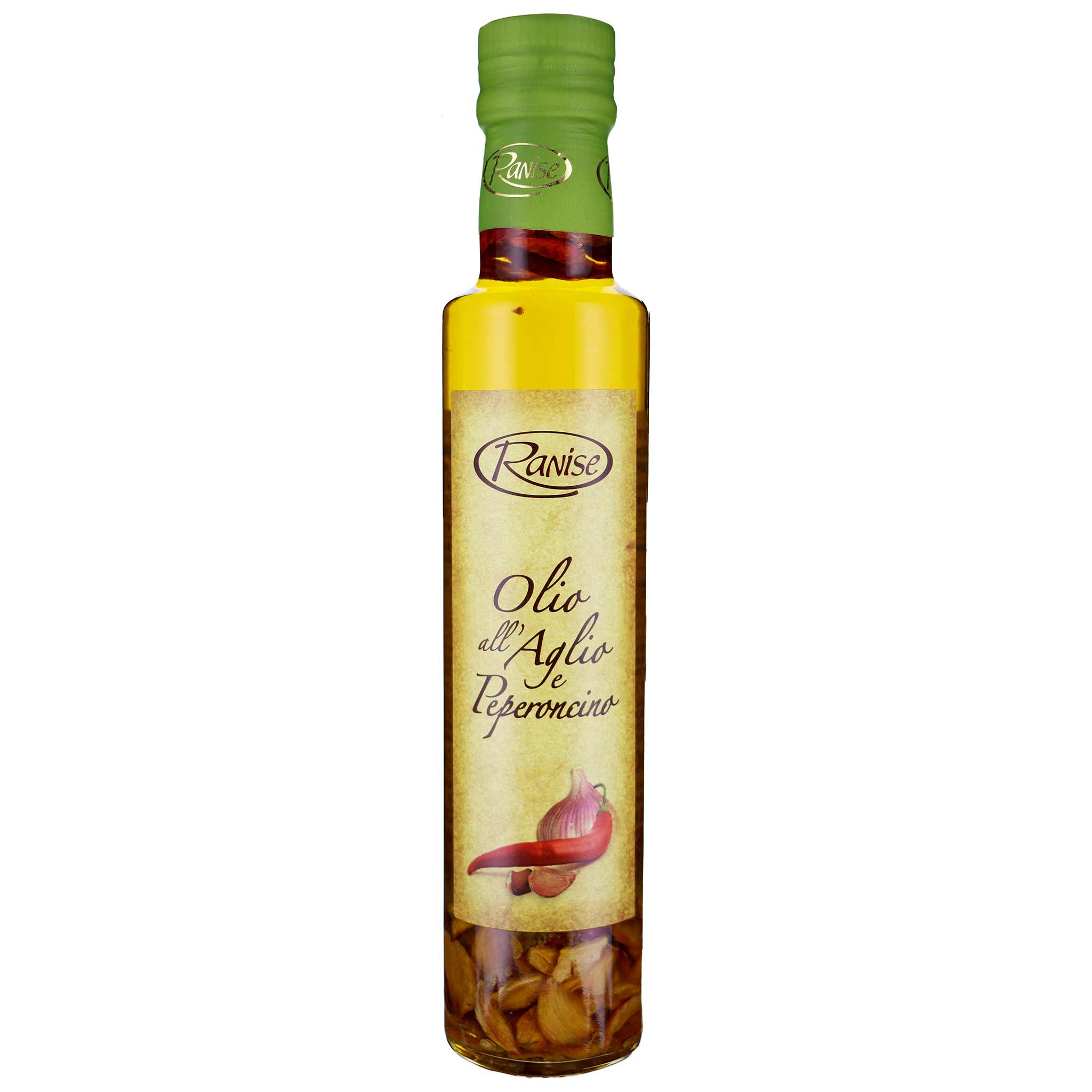 Ranise, Condimento all' Olio extra Vergine di Olive per Pasta Aglio e Peperoncino, 250 ml aus Ligurien, Italien