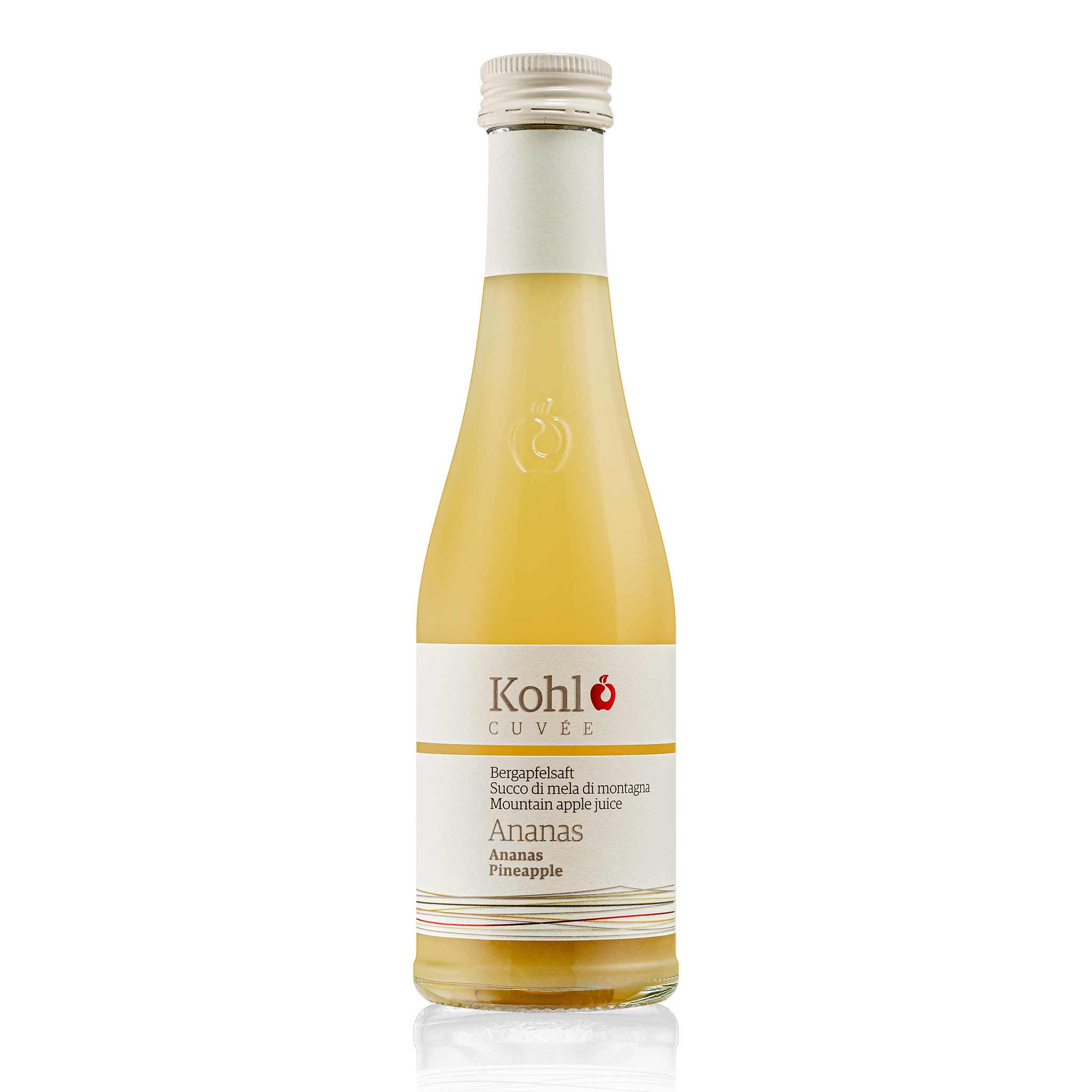 Flasche Kohl Bergapfelsaft & Ananas aus Südtirol, 20 cl, Italien.