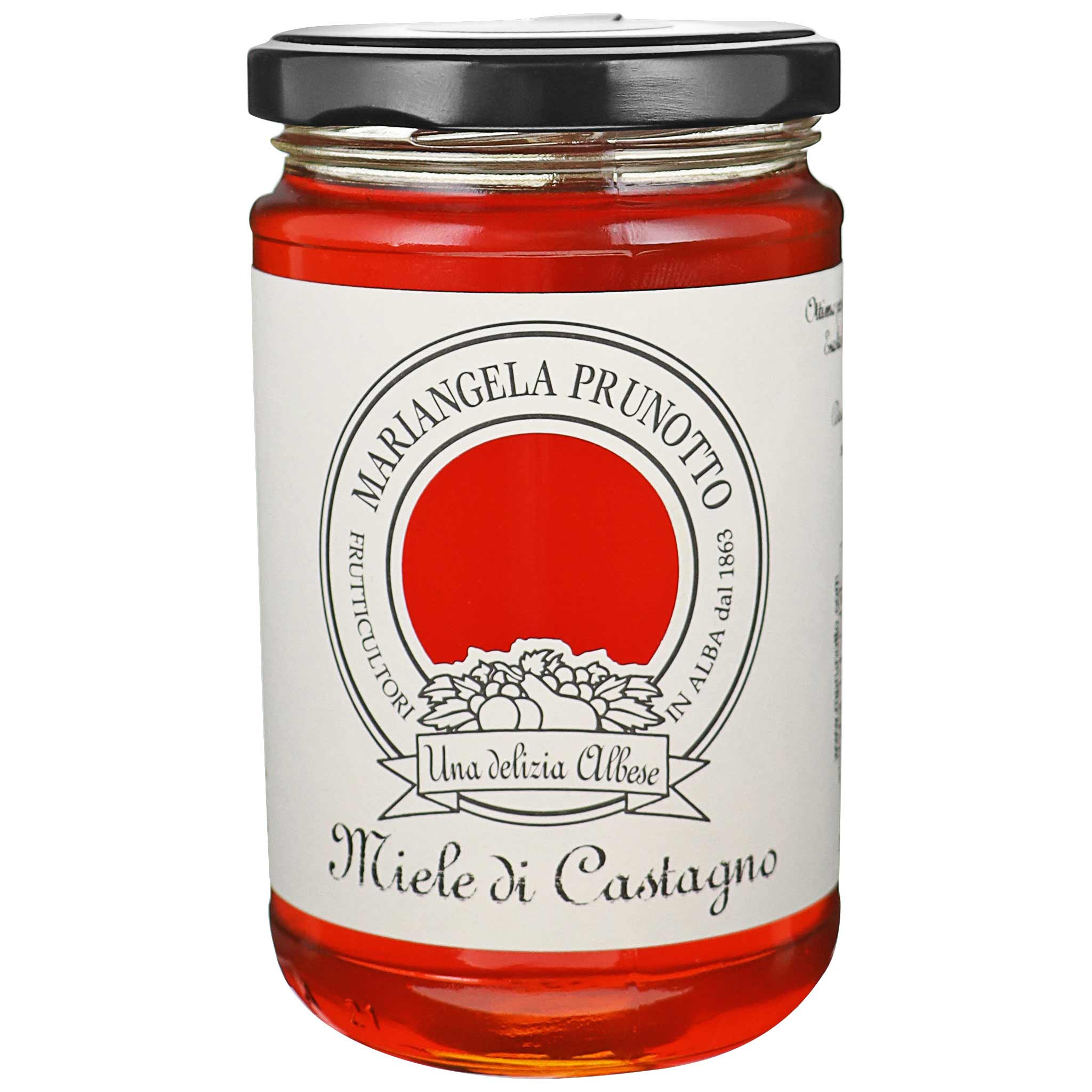 Prunotto Azienda Agricola, Miele di Castagno, 400g Glas, italienischer Kastanienhonig aus Piemont.