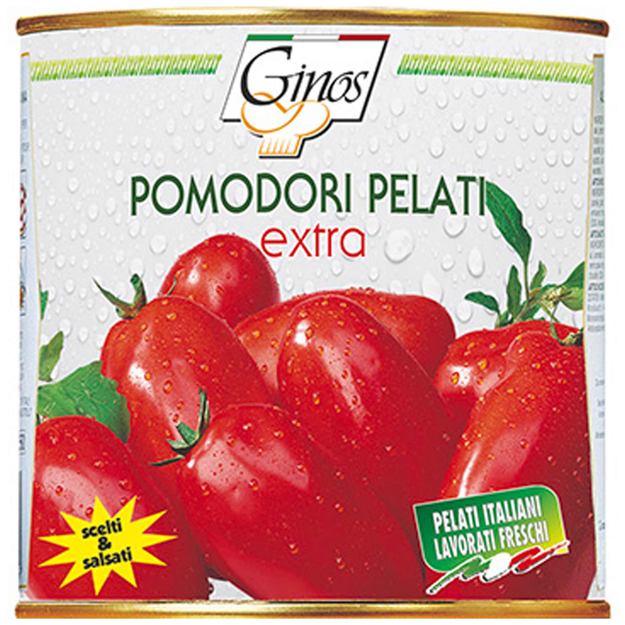 Ginos Pomodori pelati salsati Dose, 2500g, aus Trentino, Italien