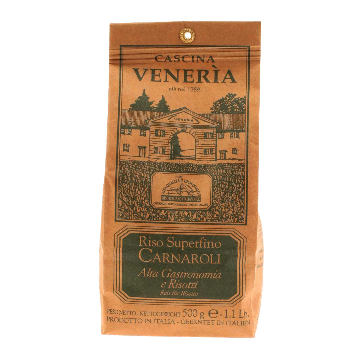Agricola Veneria Riso Carnaroli Superfino 500g Packung aus Piemont, Italien