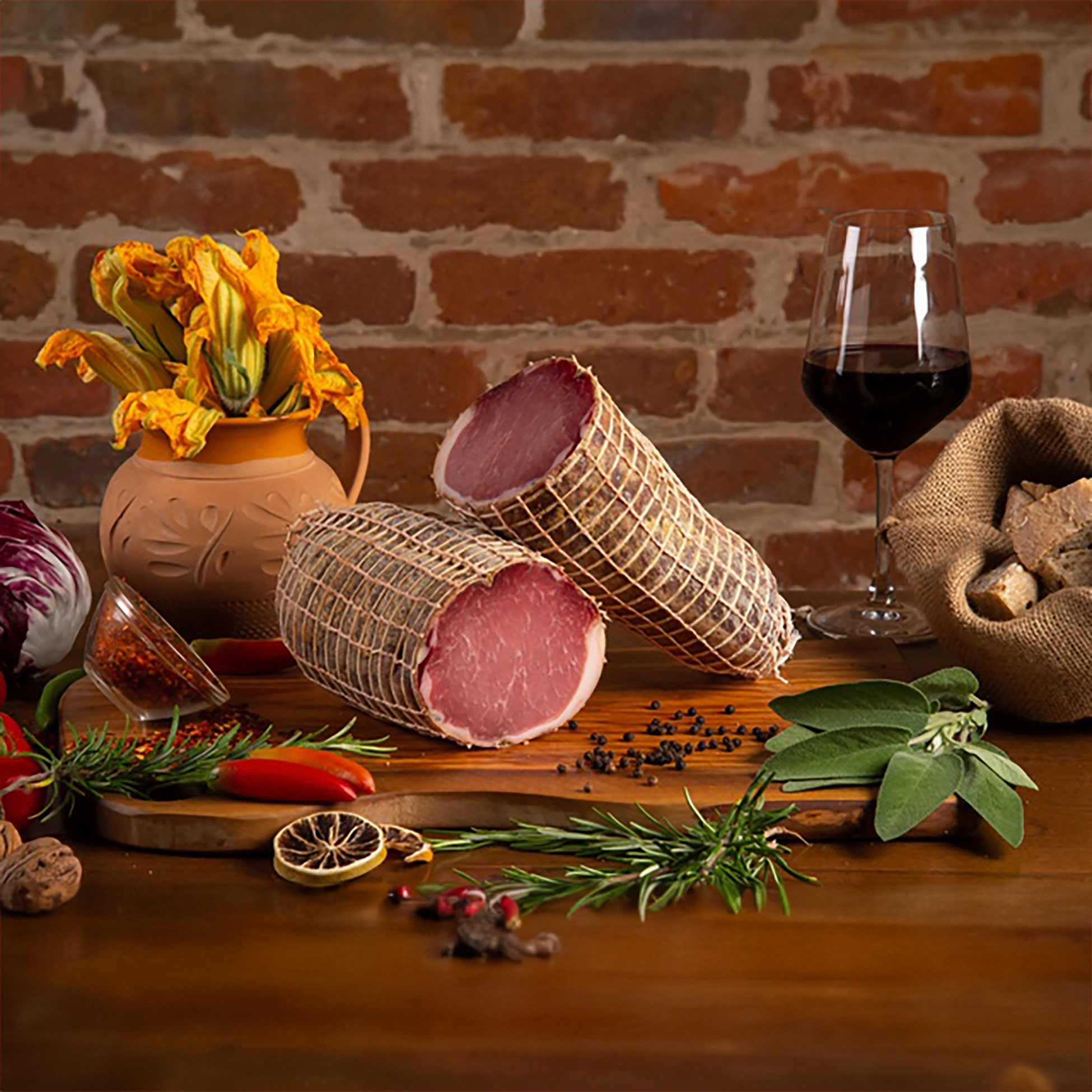 Produktbild von Salumi di Calabria, Lonza Filetto Fiore a Tranci ca. 450g aus Kalabrien, Italien.