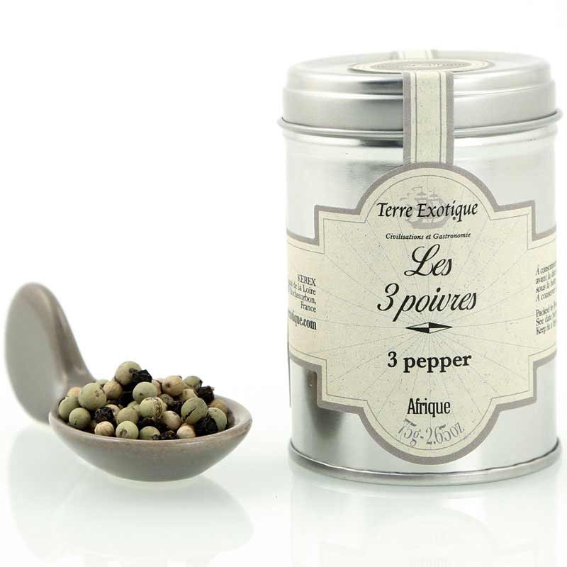 Produktbild von Terre Exotique, Le trois Poivres de Penja, 75g Gewürz aus Frankreich