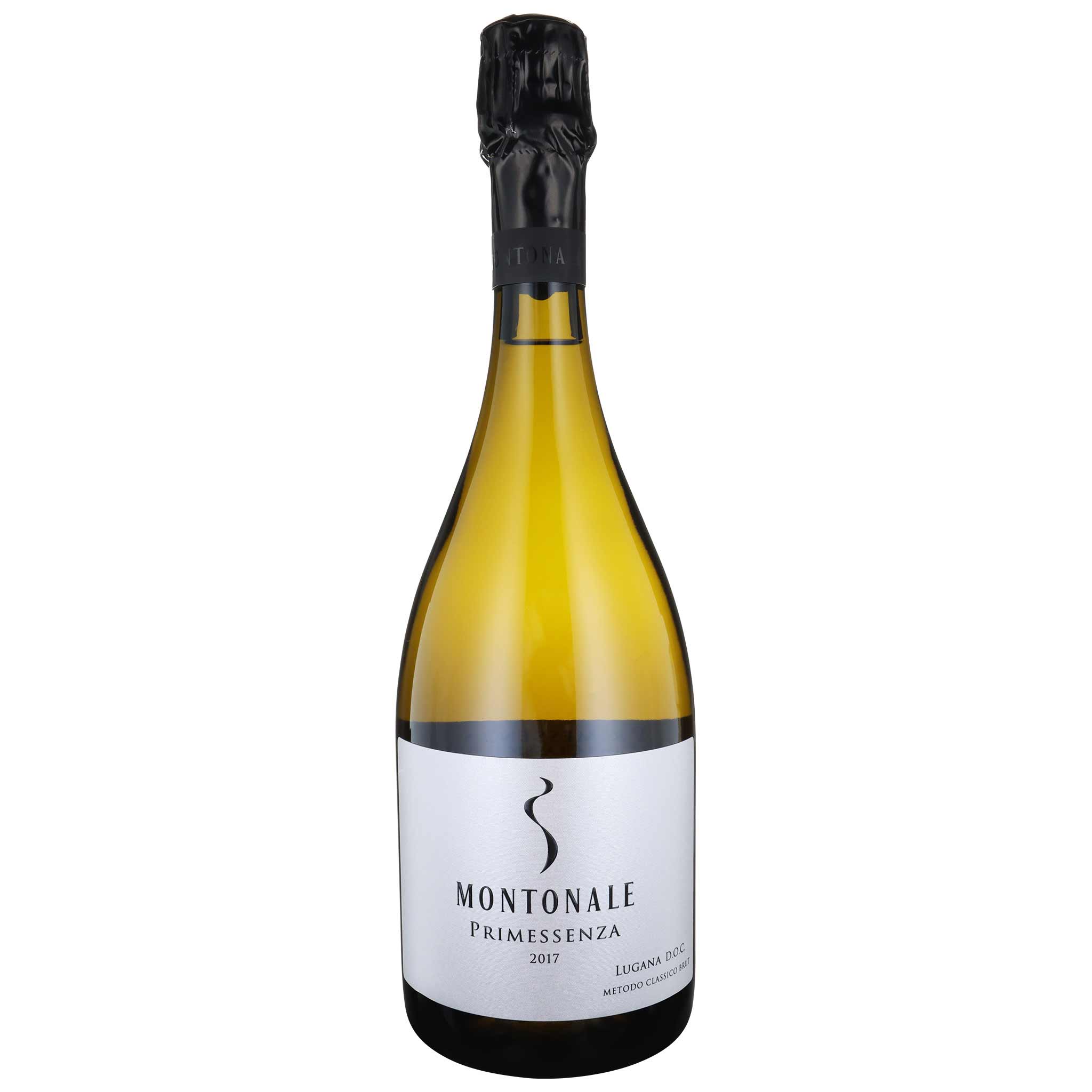 Produktbild des Montonale Primaessenza Spumante Lugana DOP 2018, ein italienischer Schaumwein aus der Lombardei.