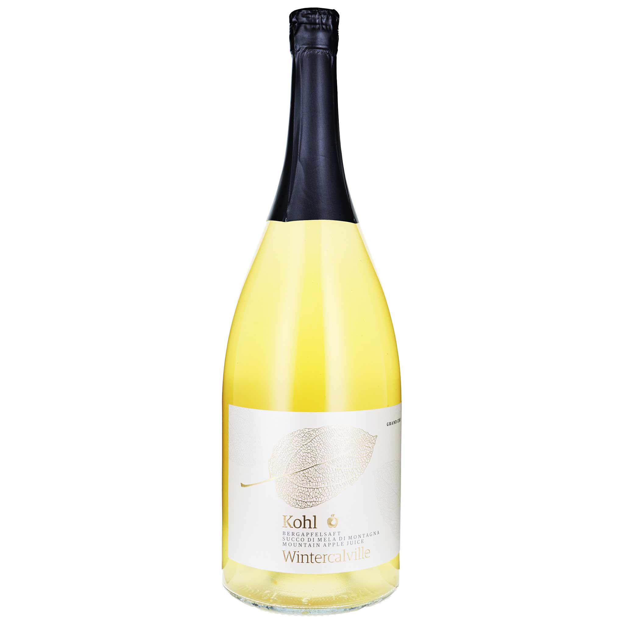 Kohl Bergapfelsaft Wintercalville, 150 cl Flasche aus Südtirol, Italien.