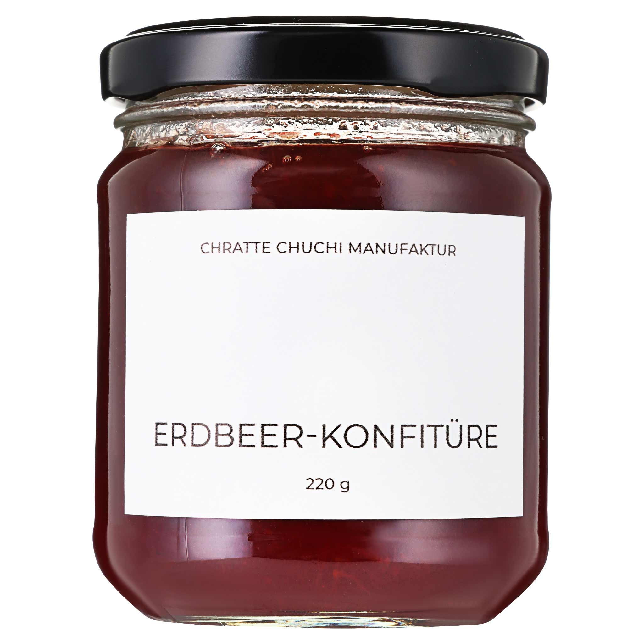 Chrattechuchi Erdbeer Konfitüre aus Zürich, Schweiz, 220 g
