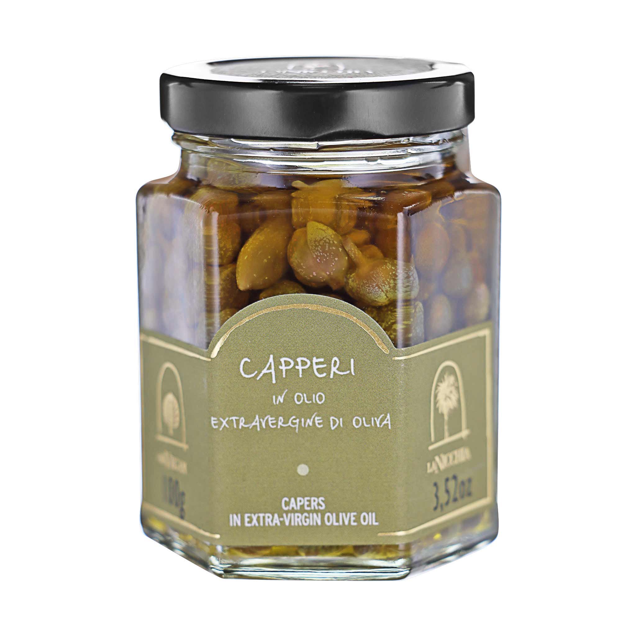 La Nicchia, Kapern in nativem Olivenöl extra Vergine aus Sizilien, 100 g